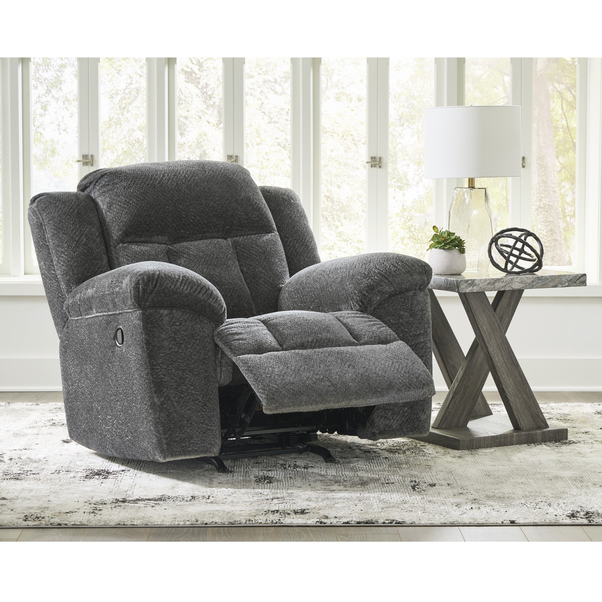 Frohn Rocker Reclining Chair Dark Grey