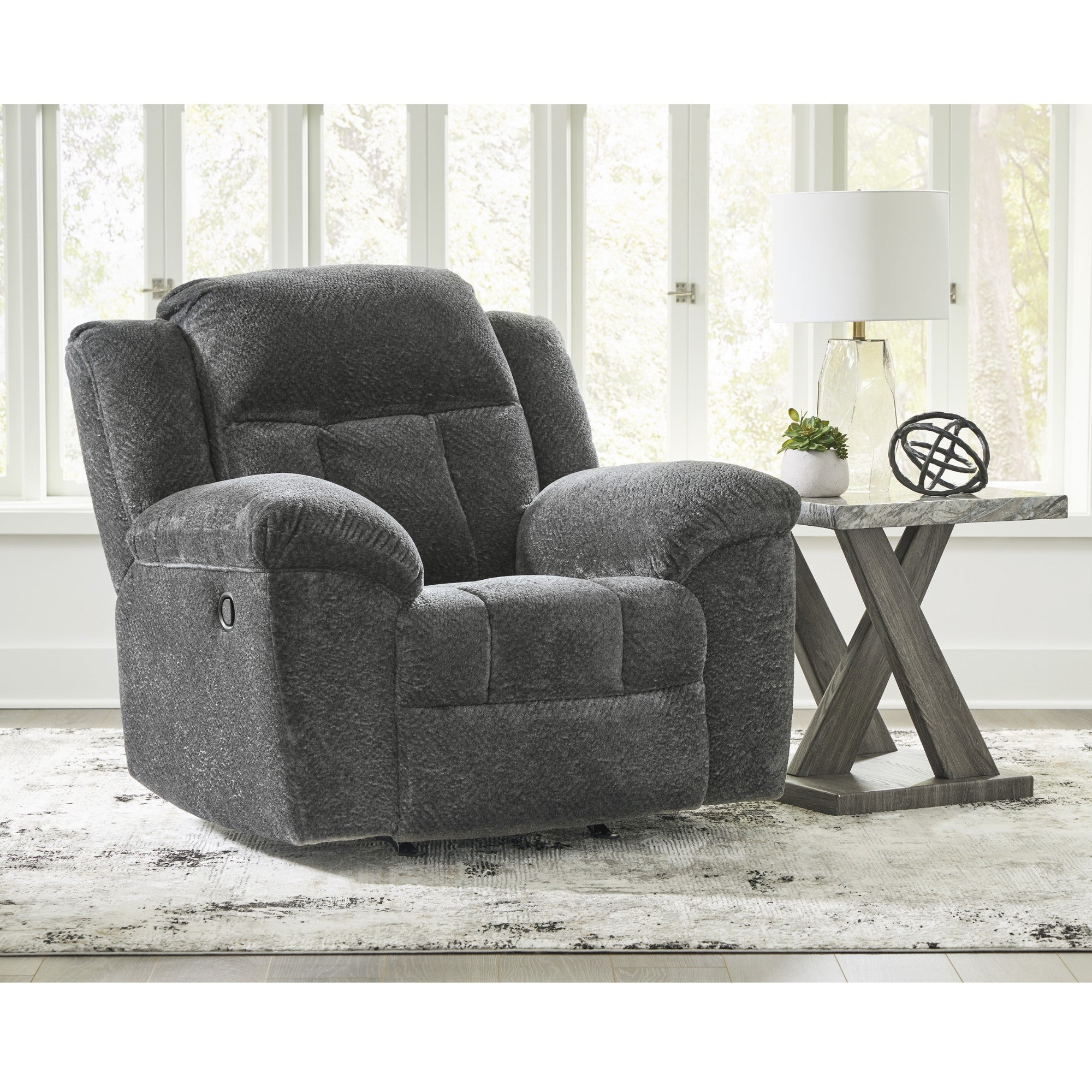 Frohn Rocker Reclining Chair Dark Grey