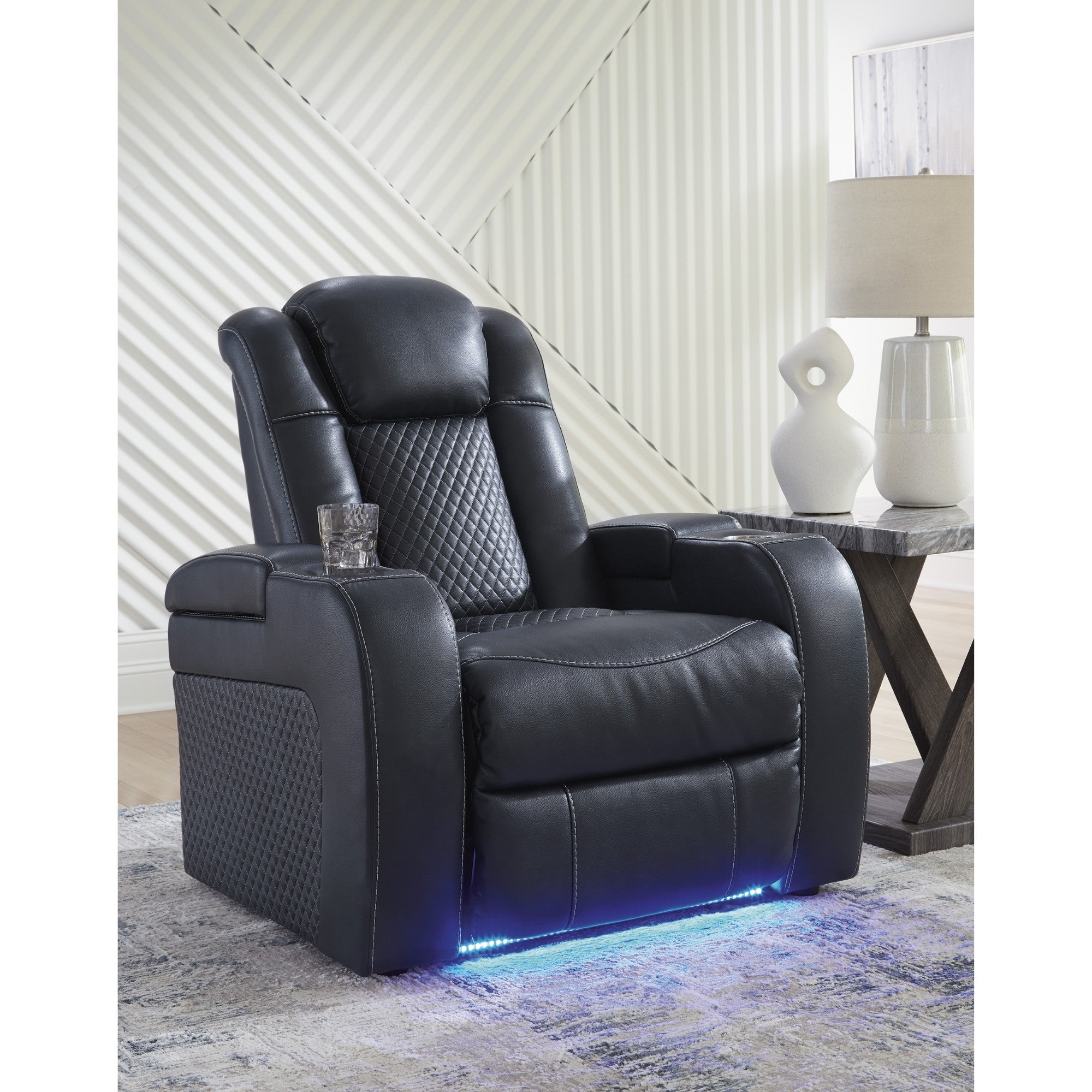 Fyne-Dyme Power Reclining Chair with Adjustable Headrest Sapphire