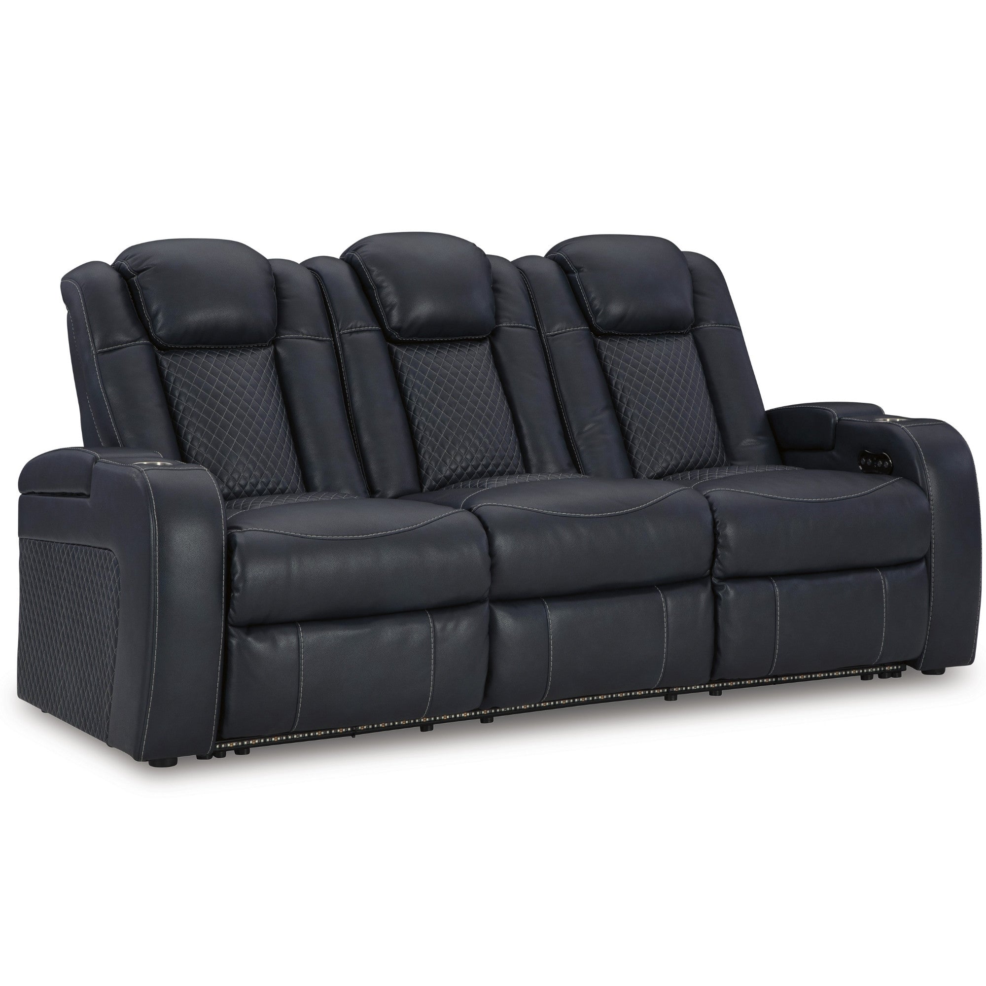 Fyne-Dyme Power Reclining Sofa with Adjustable Headrest Sapphire