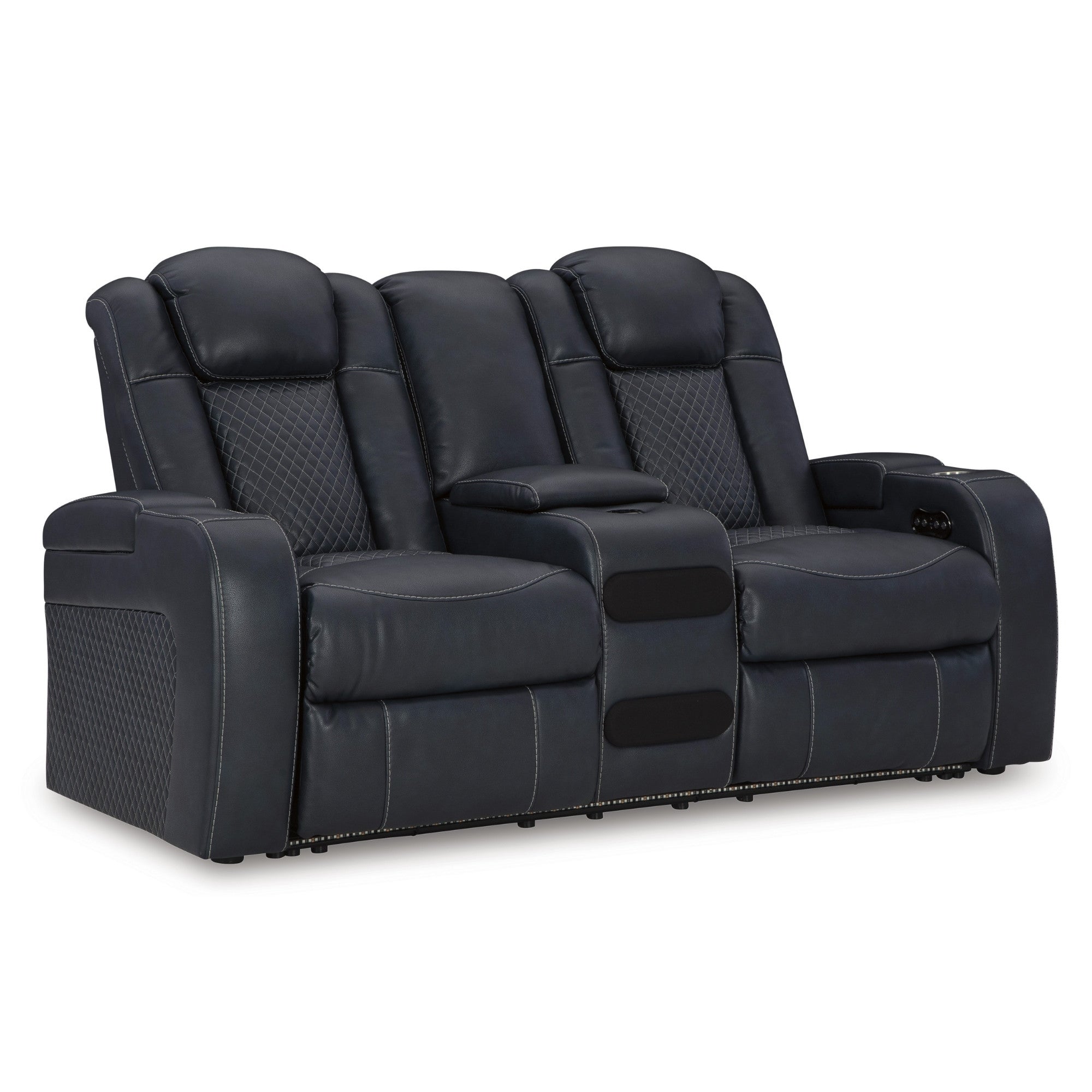 Fyne-Dyme Power Reclining Loveseat with Adjustable Headrest Sapphire