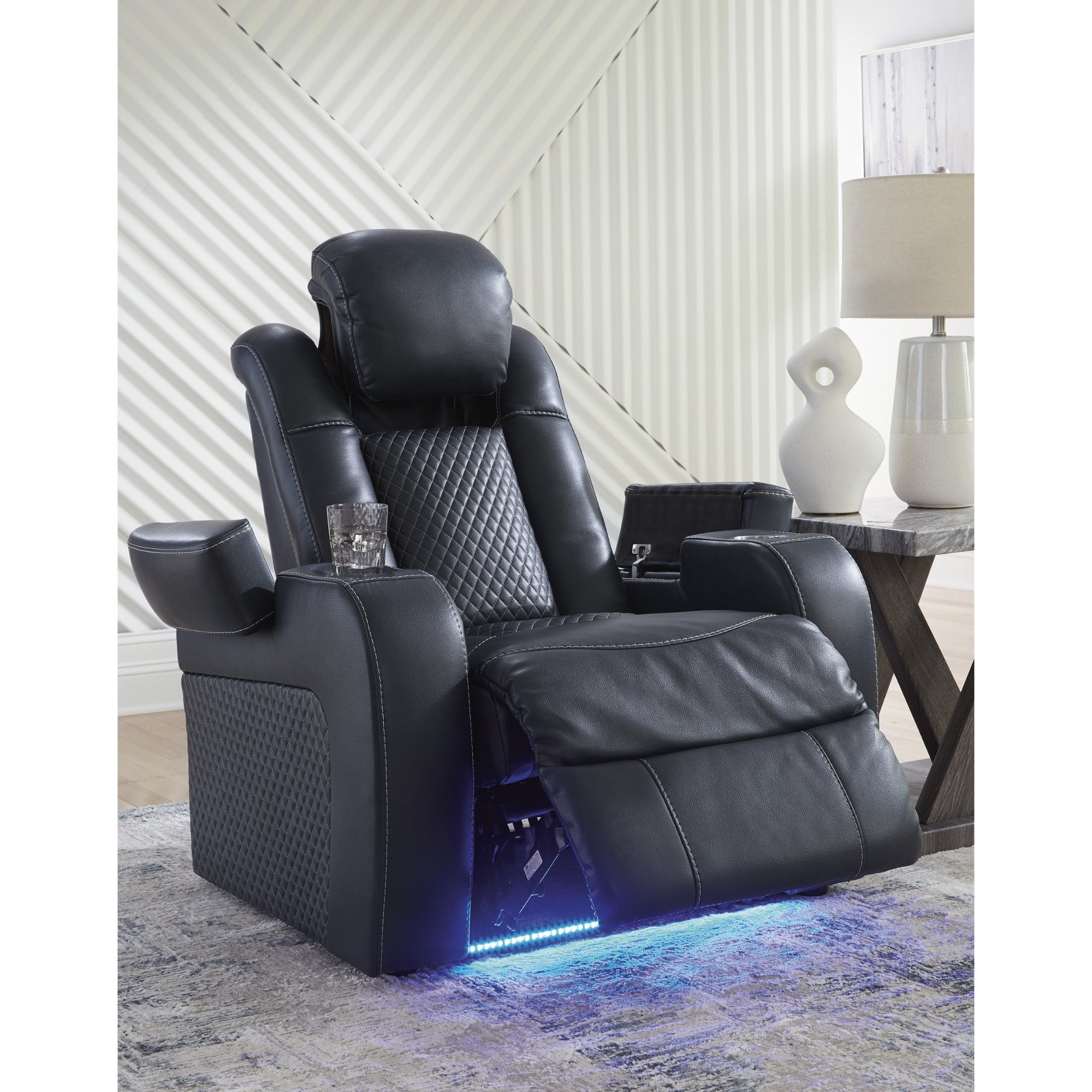 Fyne-Dyme Power Reclining Chair with Adjustable Headrest Sapphire