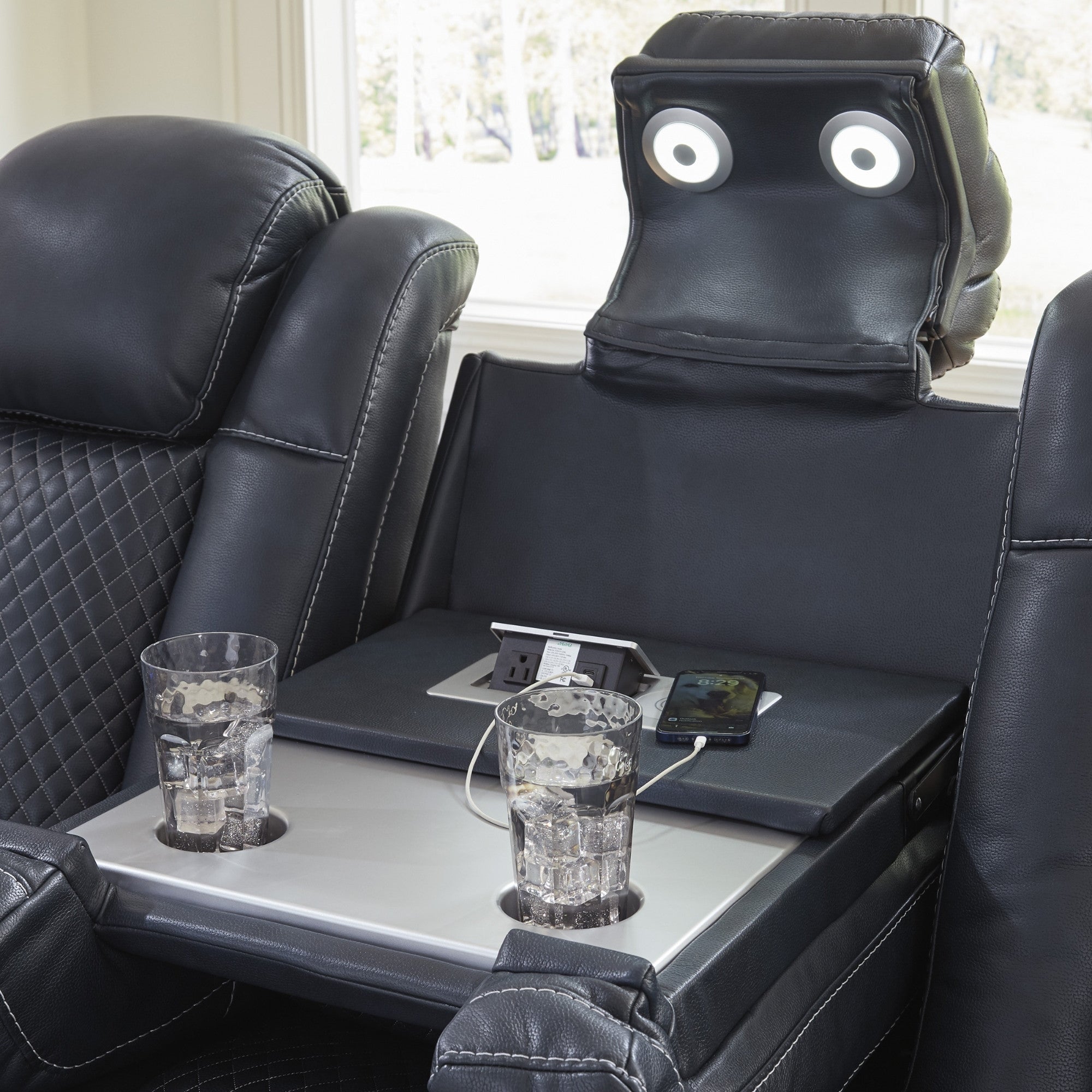 Fyne-Dyme Power Reclining Sofa with Adjustable Headrest Sapphire
