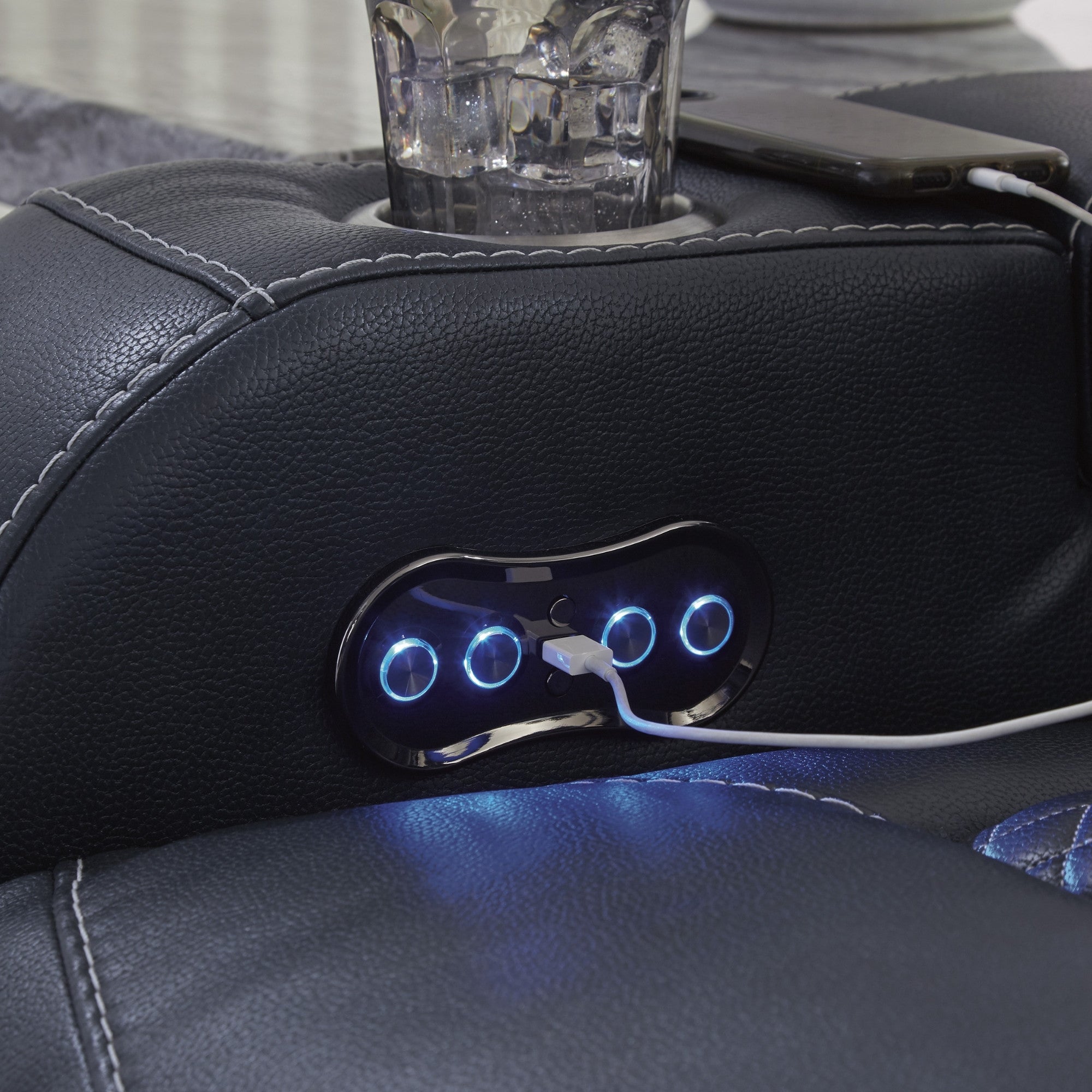 Fyne-Dyme Power Reclining Chair with Adjustable Headrest Sapphire
