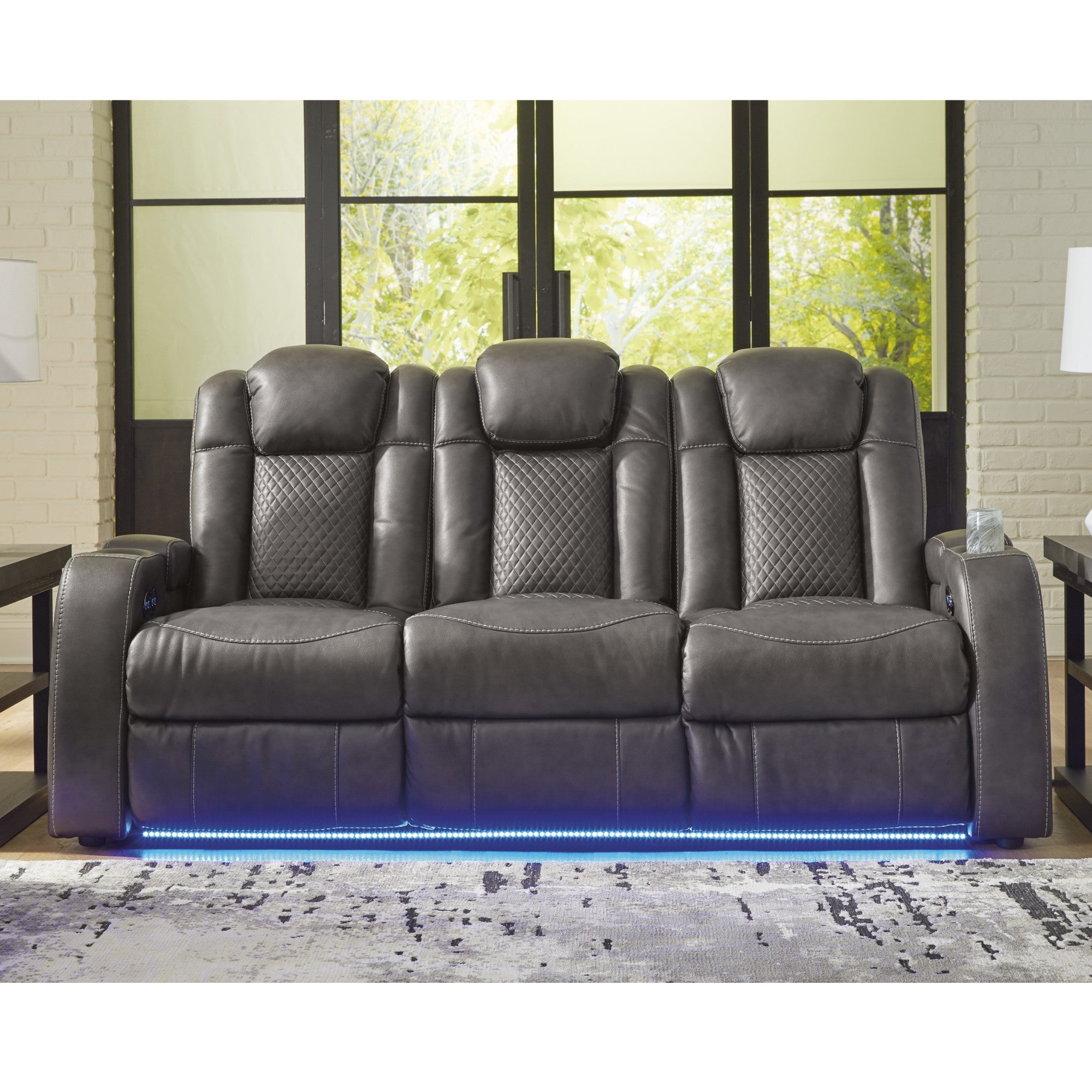 Fyne-Dyme Power Reclining Sofa with Adjustable Headrest Shadow