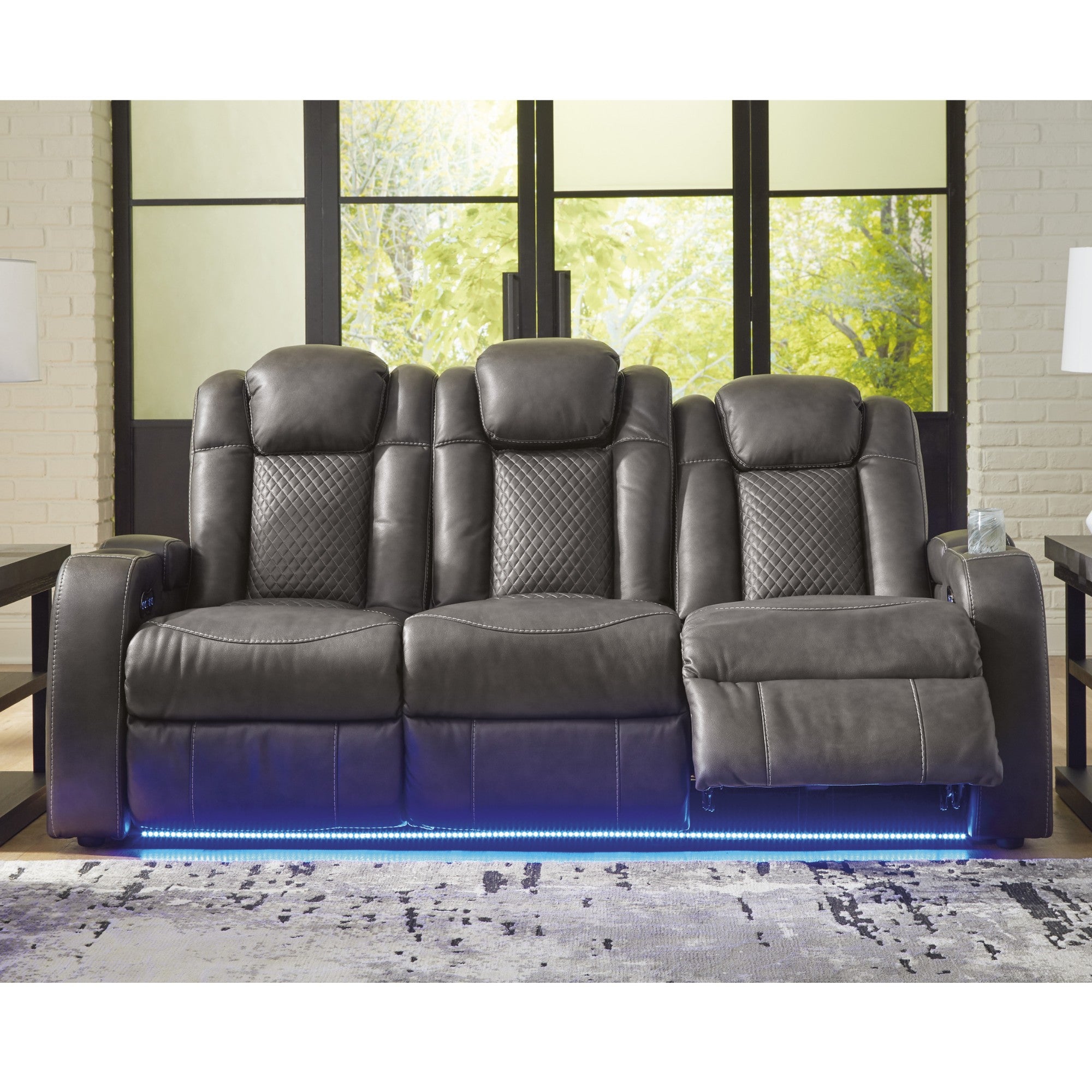 Fyne-Dyme Power Reclining Sofa with Adjustable Headrest Shadow