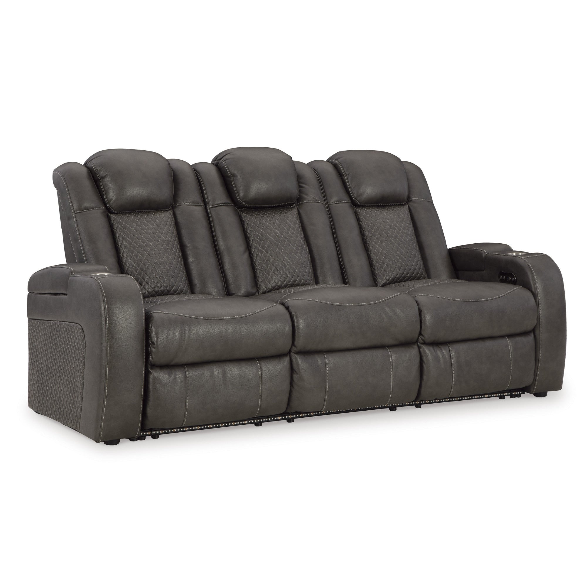 Fyne-Dyme Power Reclining Sofa with Adjustable Headrest Shadow