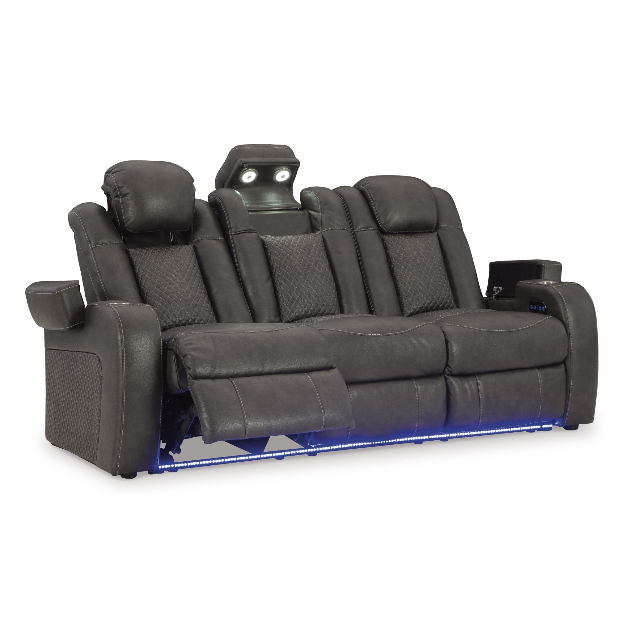 Fyne-Dyme Power Reclining Sofa with Adjustable Headrest Shadow