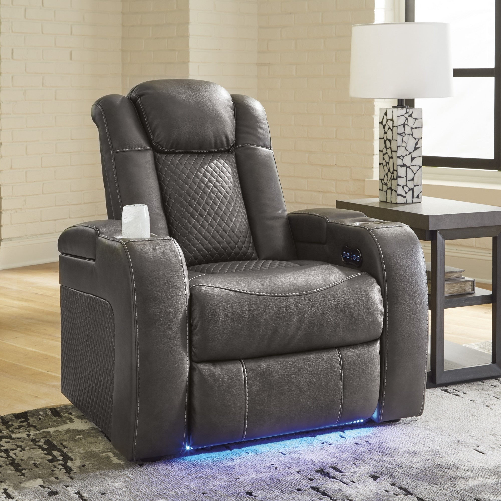 Fyne-Dyme Power Reclining Chair with Adjustable Headrest Shadow