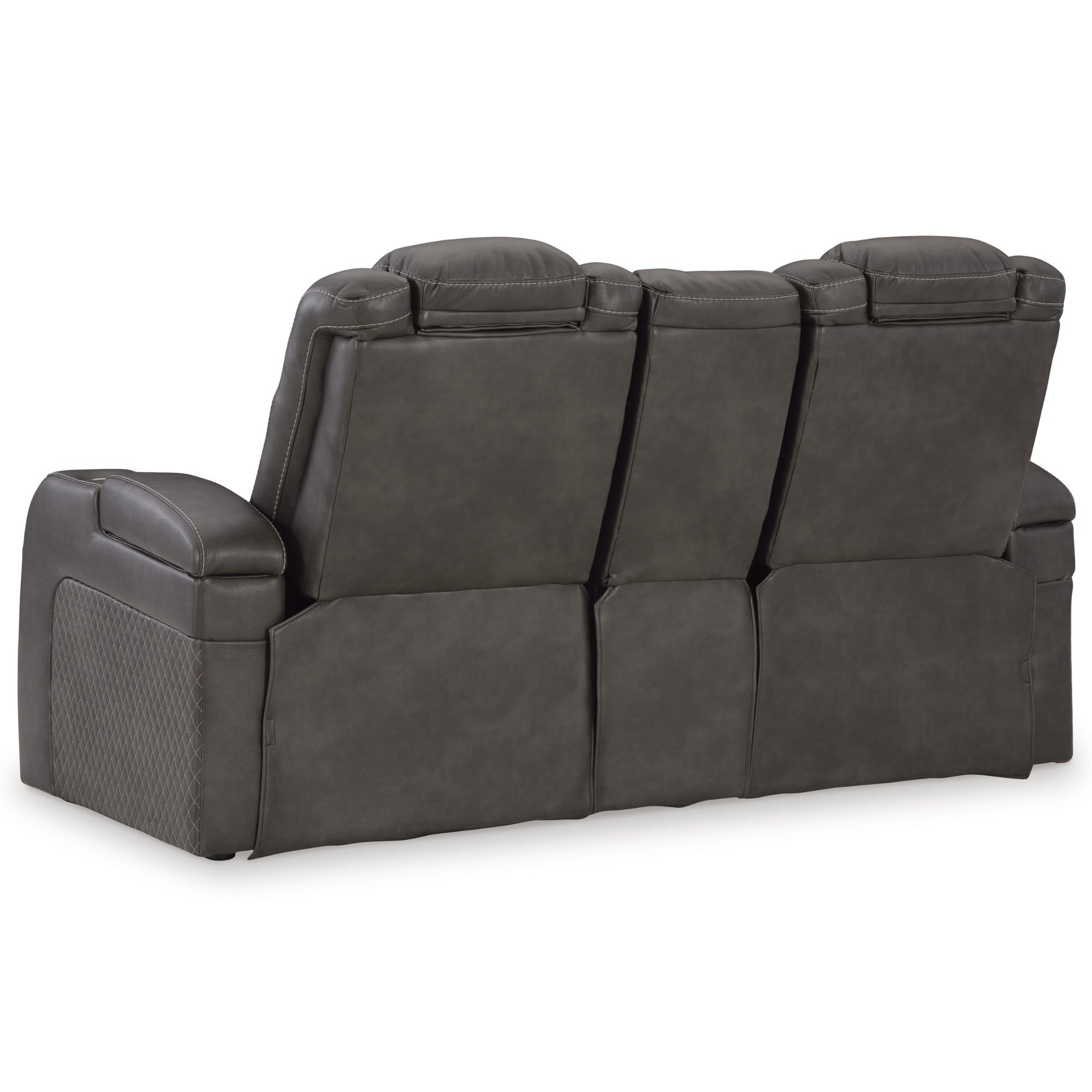 Fyne-Dyme Power Reclining Loveseat with Adjustable Headrest Shadow