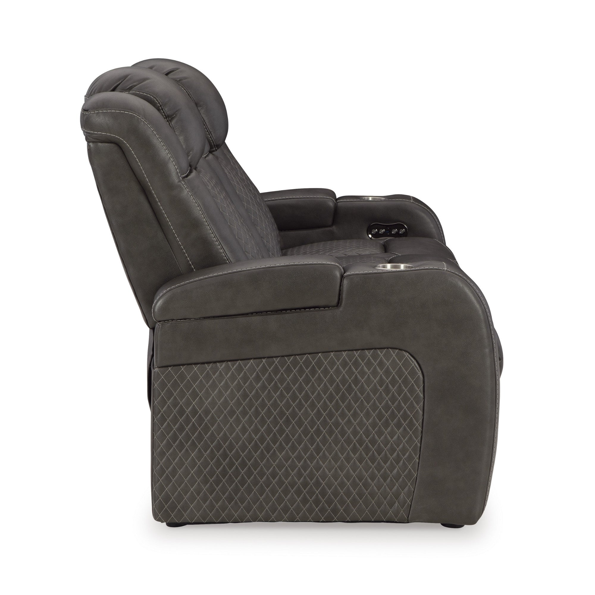 Fyne-Dyme Power Reclining Loveseat with Adjustable Headrest Shadow