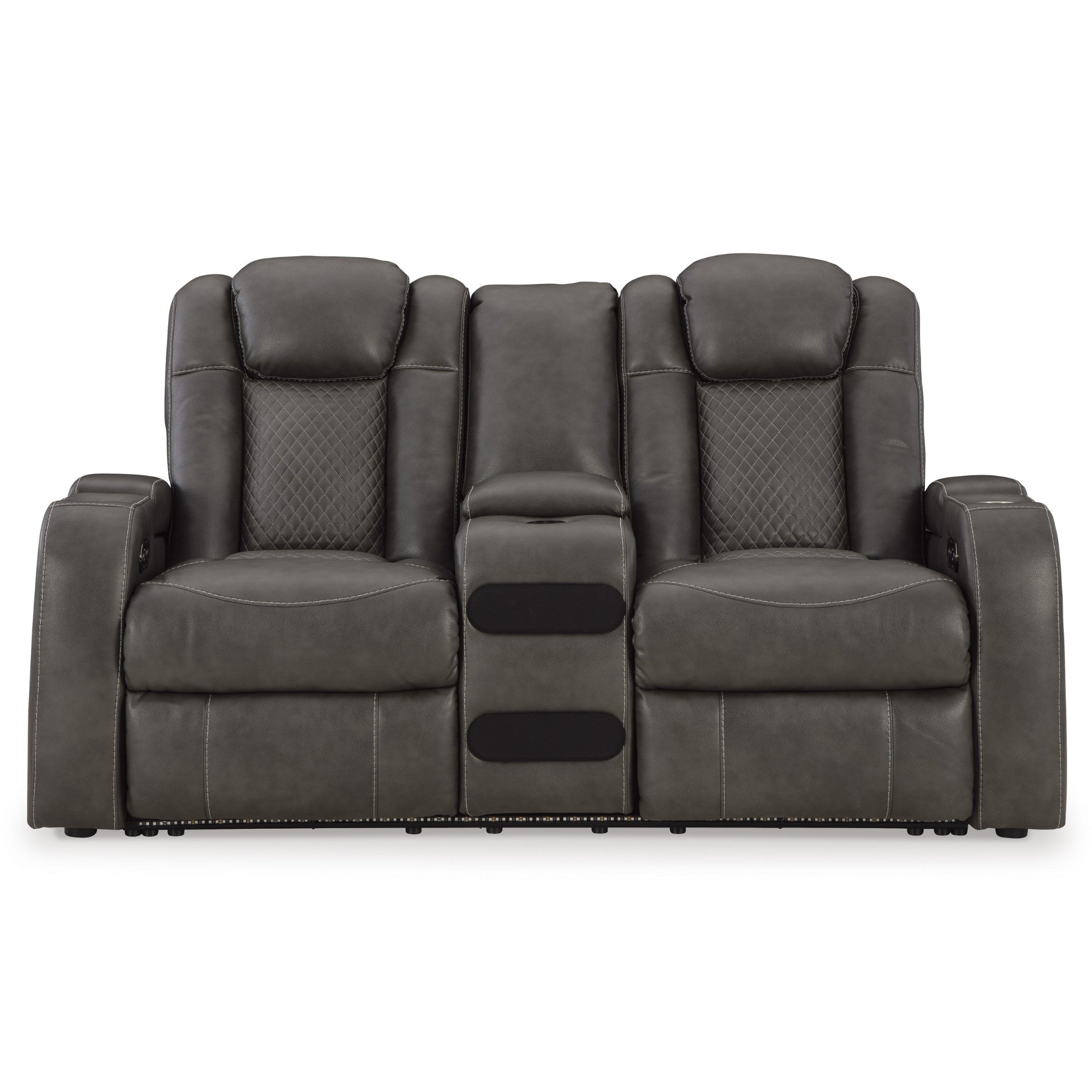 Fyne-Dyme Power Reclining Loveseat with Adjustable Headrest Shadow