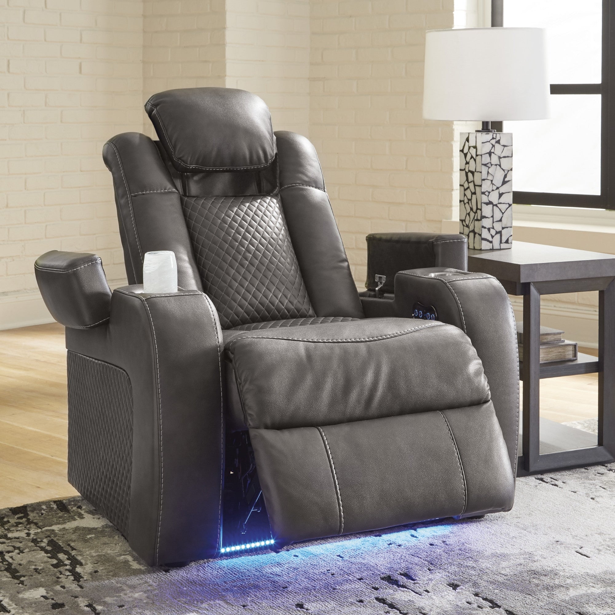 Fyne-Dyme Power Reclining Chair with Adjustable Headrest Shadow
