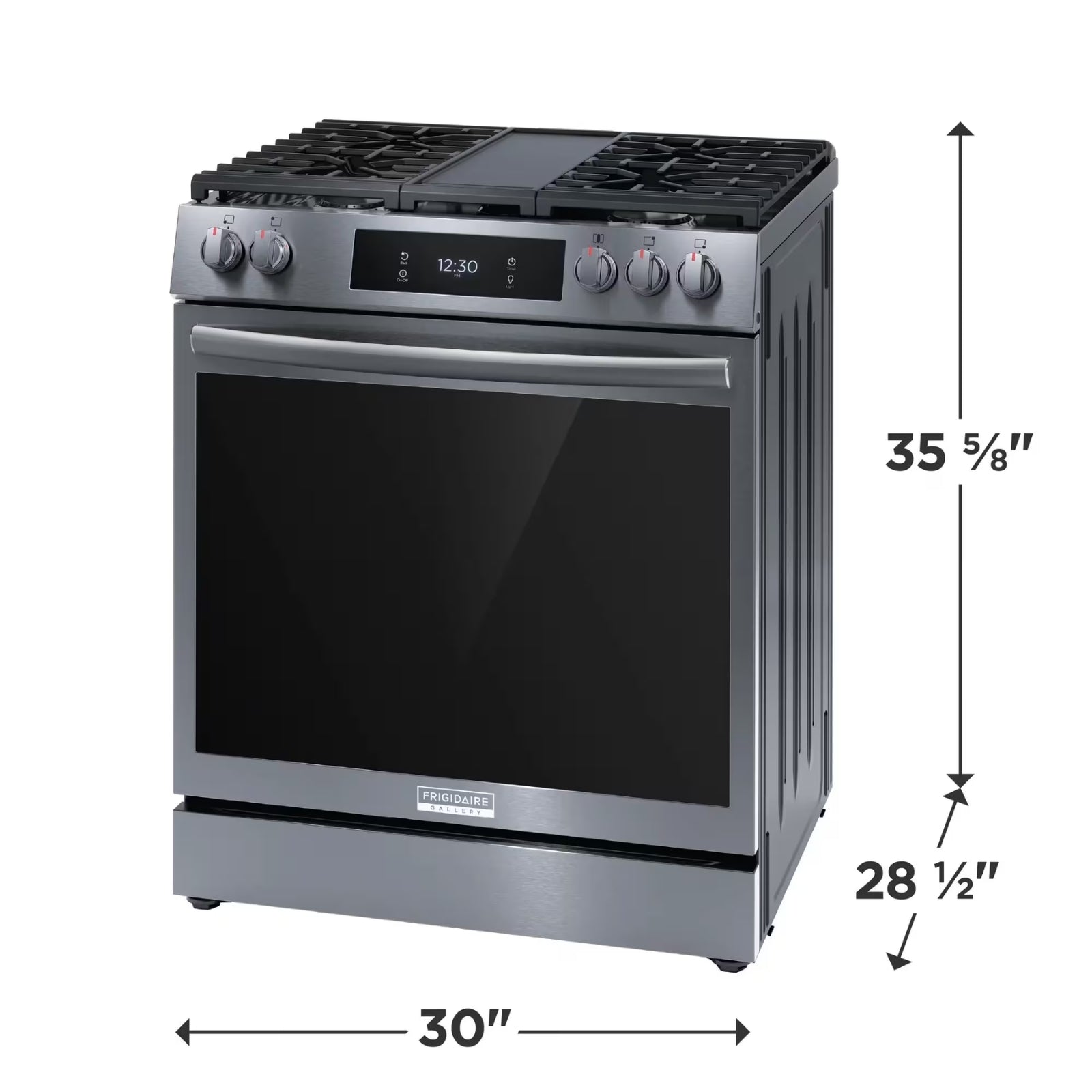 Frigidaire Gallery GCFG3060BD 30-Inch Front-Control Gas Range Black Stainless Steel