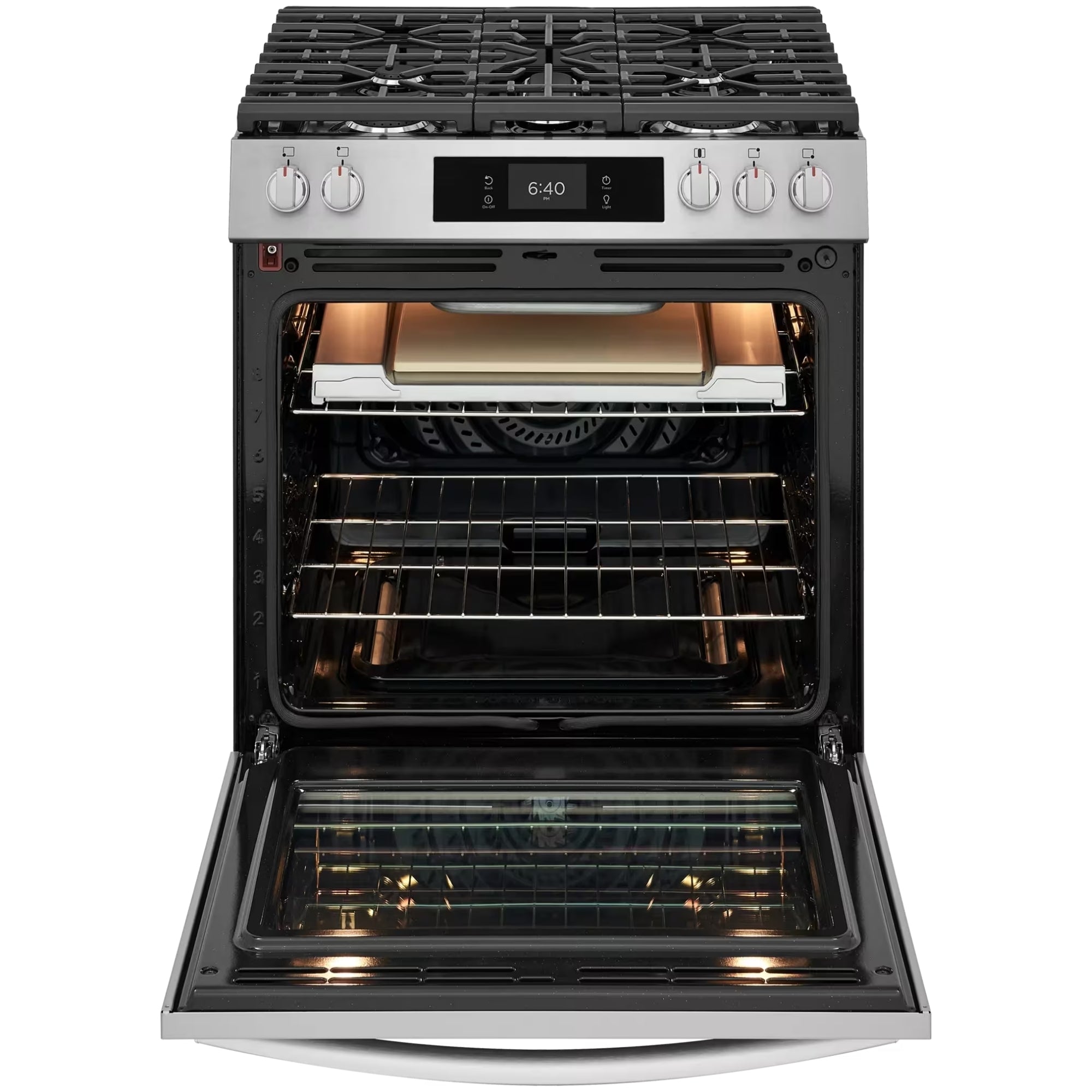 Frigidaire Gallery GCFG3070BF 30-Inch Front-Control Gas Range with Stone-Baked Pizza Stainless Steel