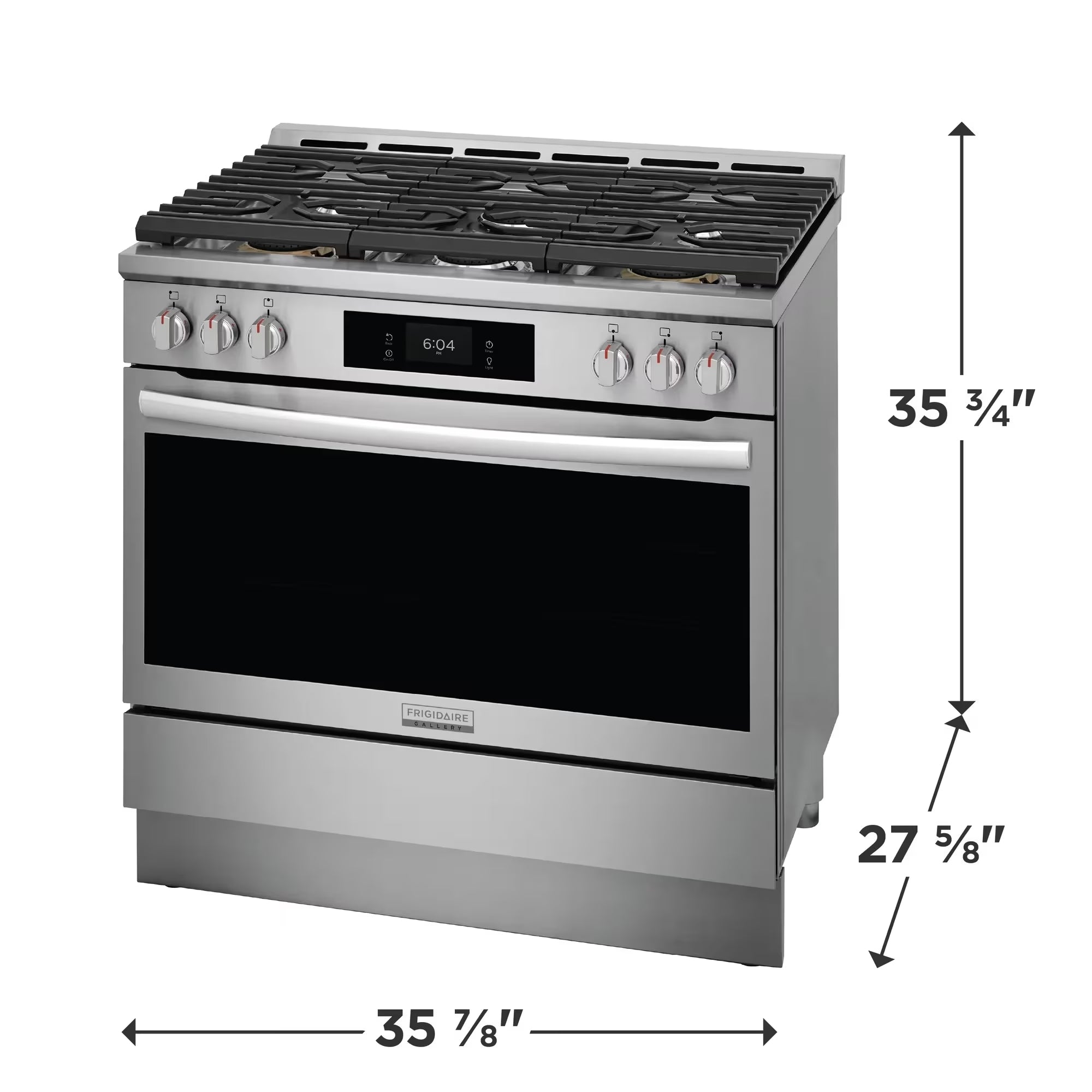 Frigidaire Gallery GCFG3661AF 36-Inch Gas Range with Air Fry and Total Convection Stainless Steel