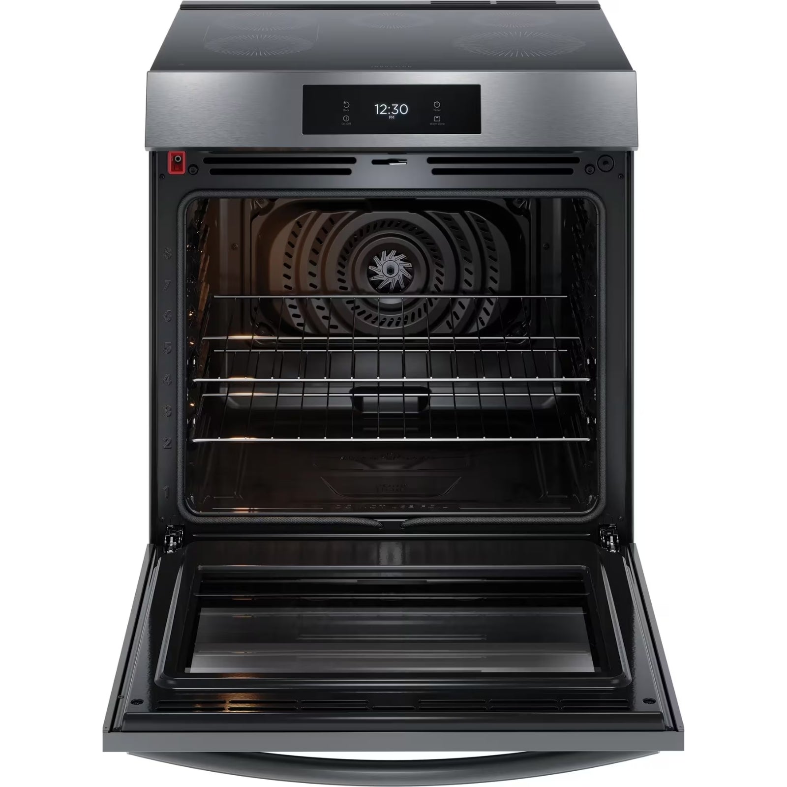 Frigidaire Gallery GCFI306CBD 30-Inch Front-Control Induction Range with Total Convection Black Stainless Steel
