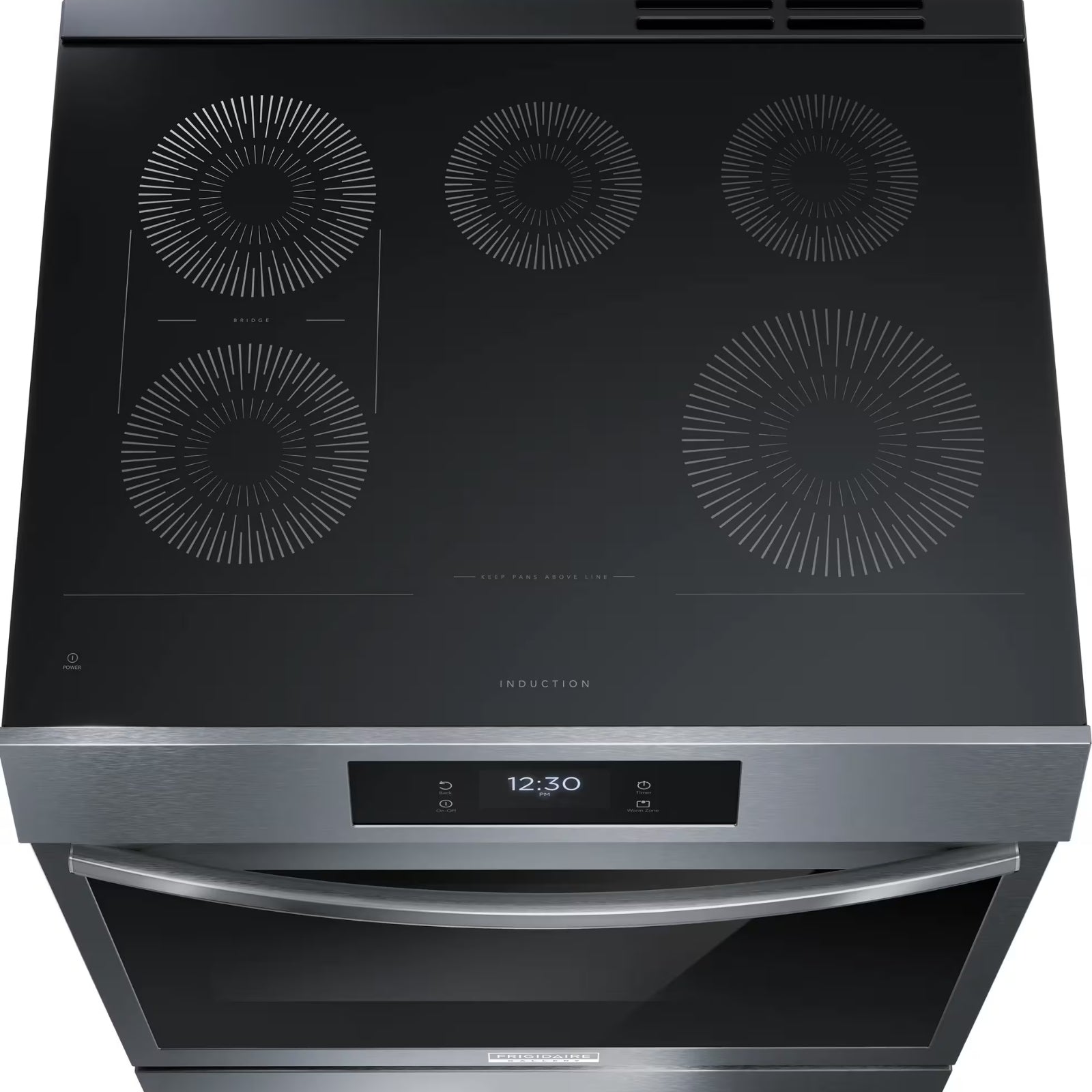 Frigidaire Gallery GCFI306CBD 30-Inch Front-Control Induction Range with Total Convection Black Stainless Steel