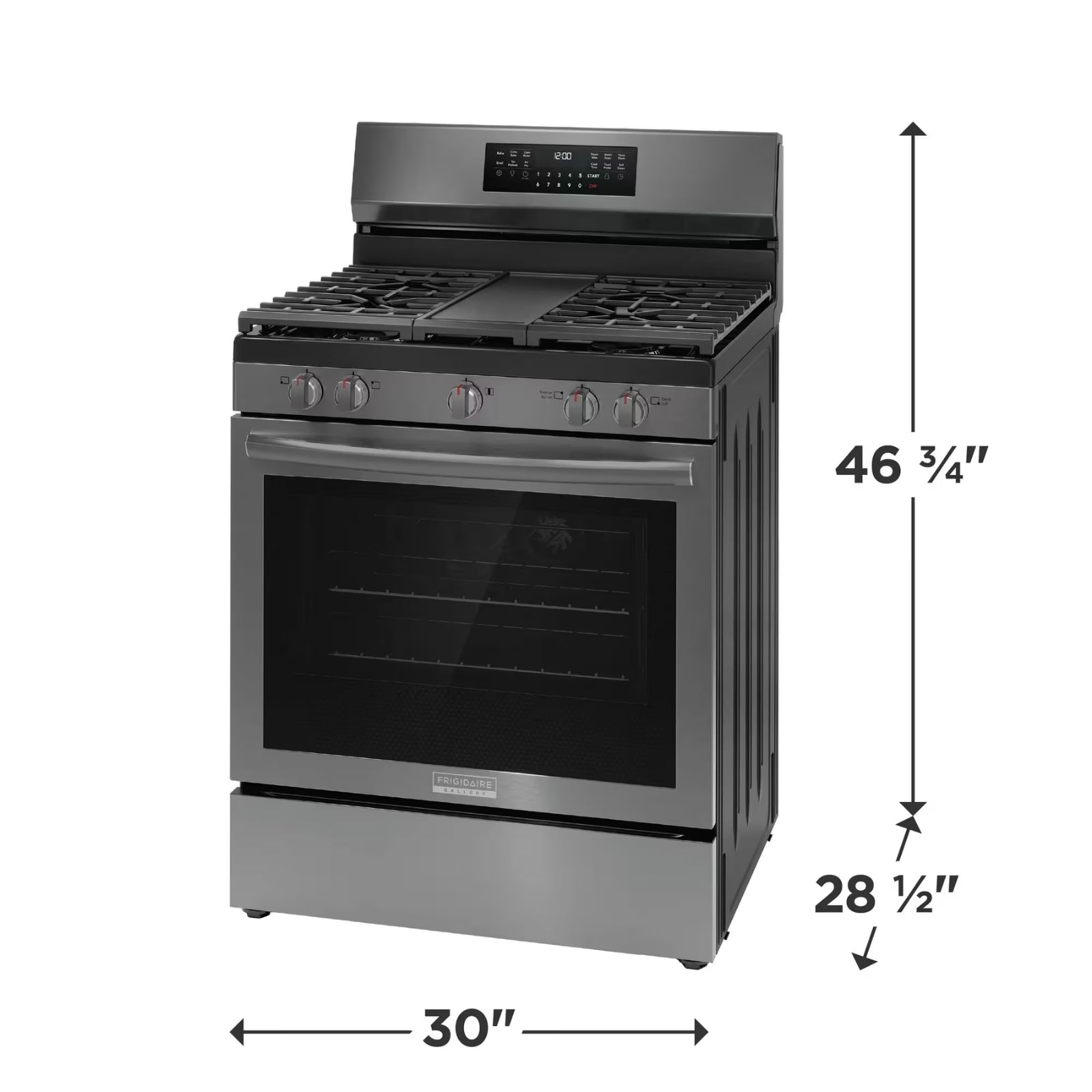 Frigidaire Gallery GCRG3060BD 30-Inch Rear-Control Gas Range Black Stainless Steel