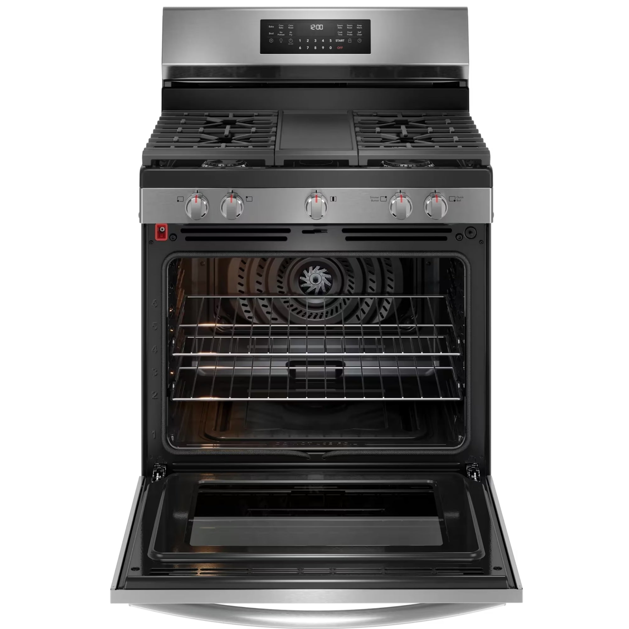 Frigidaire Gallery GCRG3060BD 30-Inch Rear-Control Gas Range Black Stainless Steel