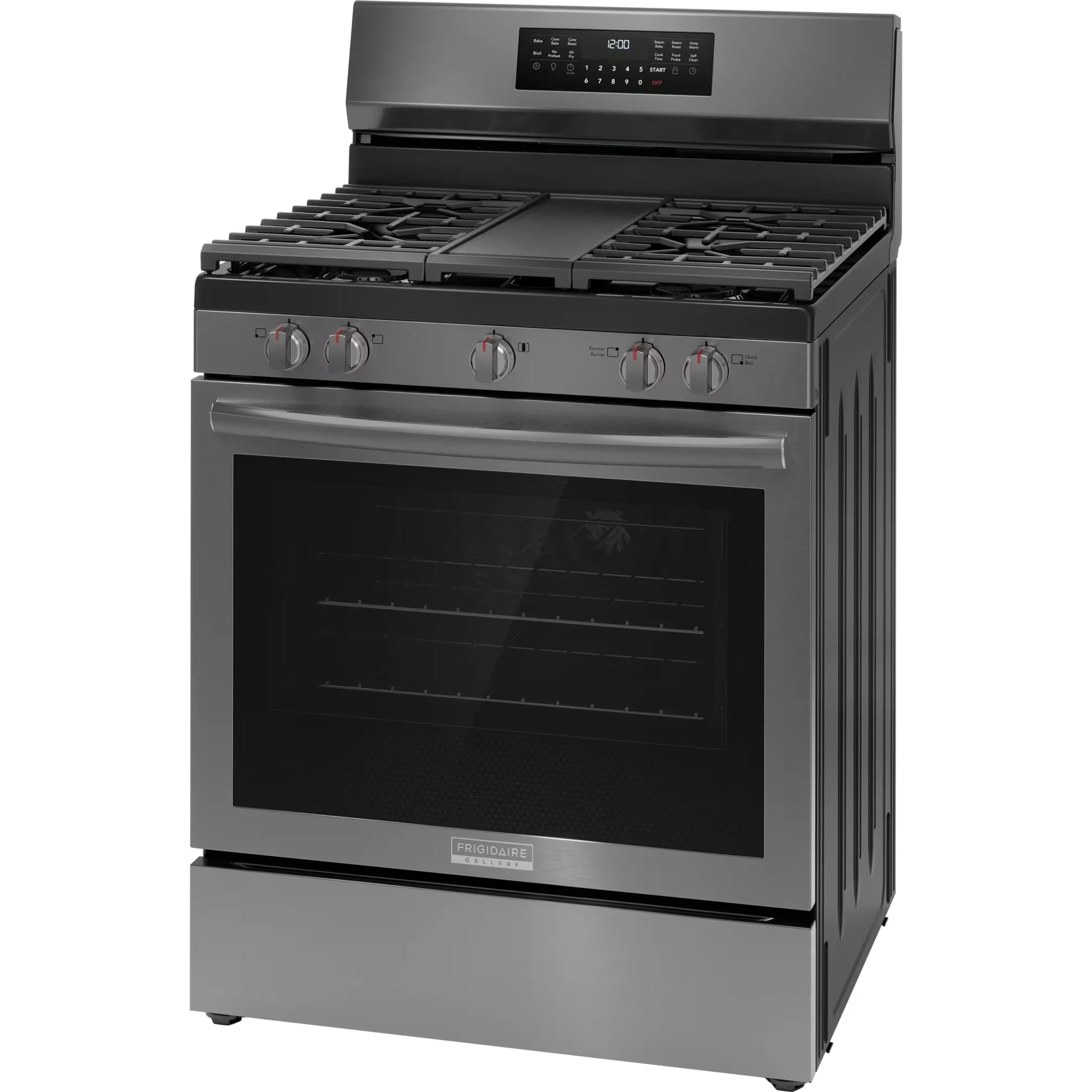Frigidaire Gallery GCRG3060BD 30-Inch Rear-Control Gas Range Black Stainless Steel