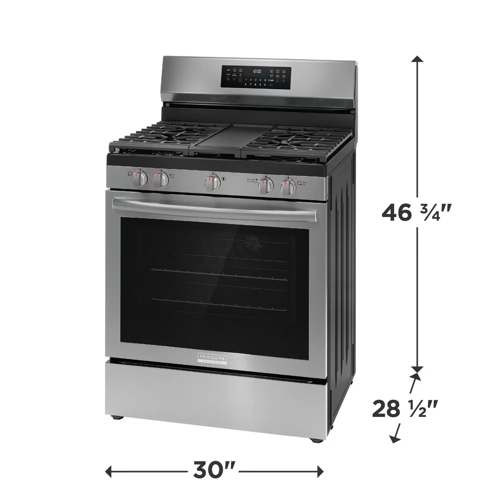 Frigidaire Gallery GCRG3060BF 30-Inch Rear-Control Gas Range with Total Convection Stainless Steel