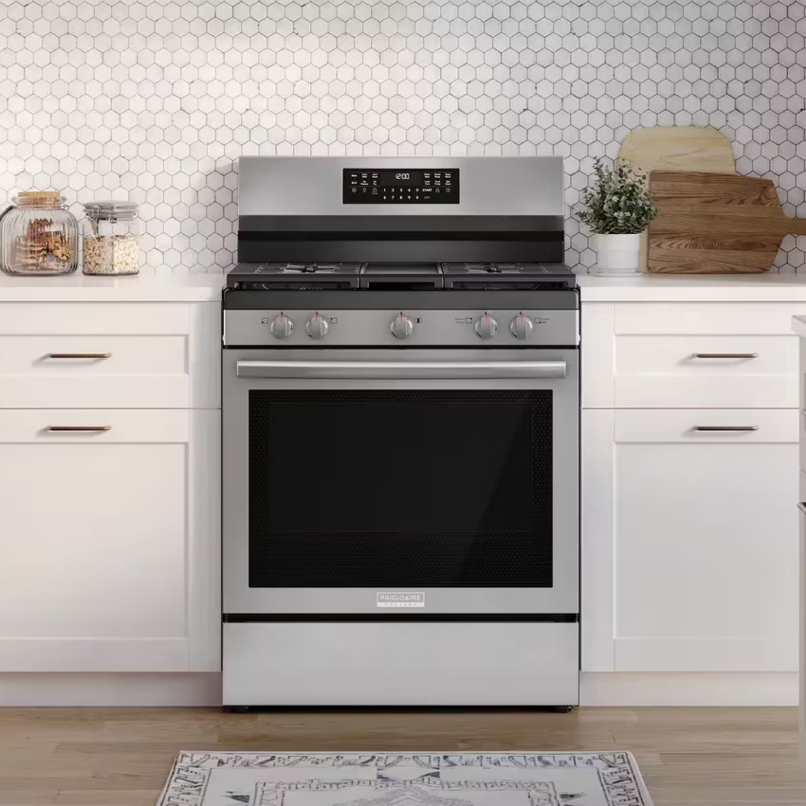 Frigidaire Gallery GCRG3060BF 30-Inch Rear-Control Gas Range with Total Convection Stainless Steel