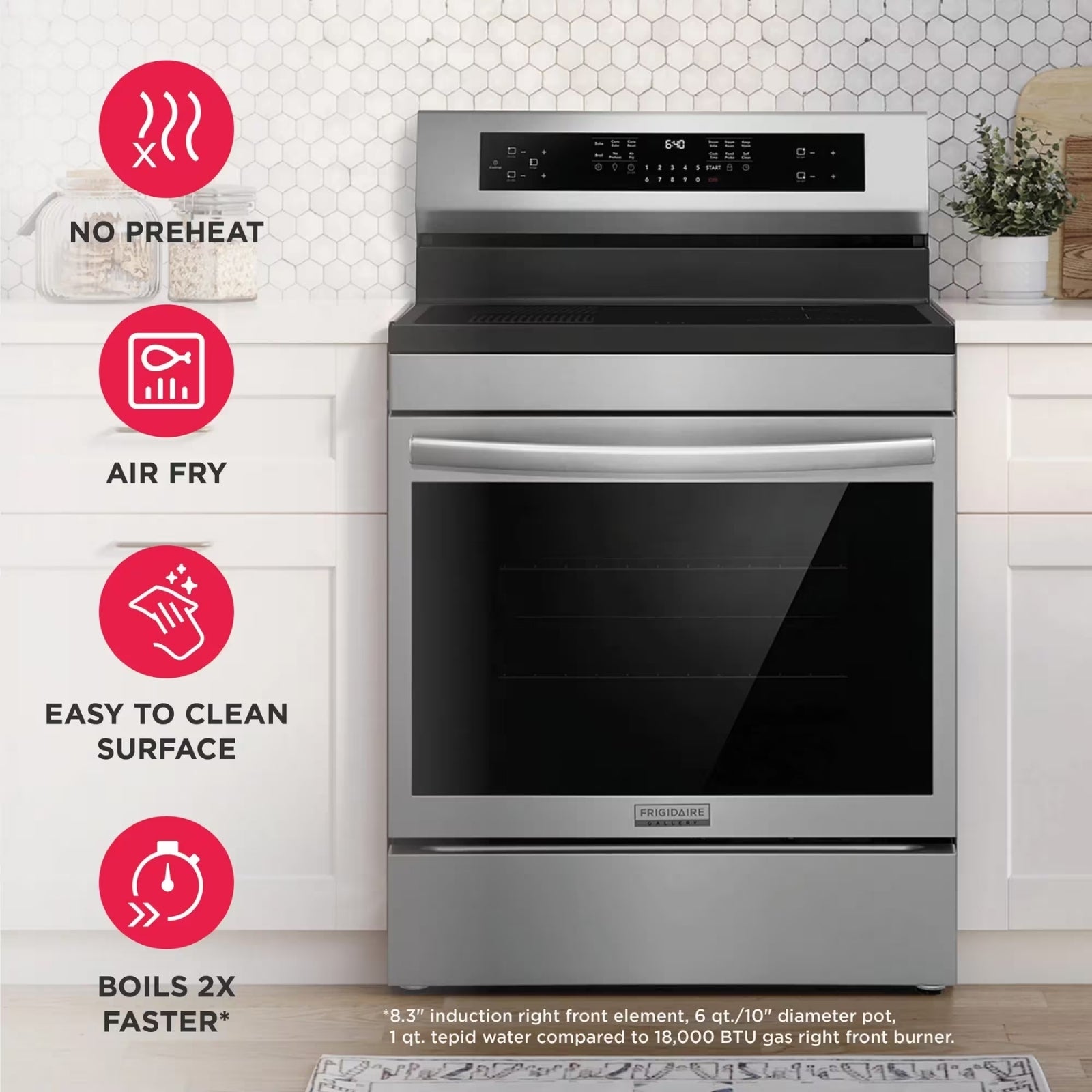 Frigidaire Gallery GCRI306CBF 30-Inch Freestanding Induction Range with Air Fry Stainless Steel