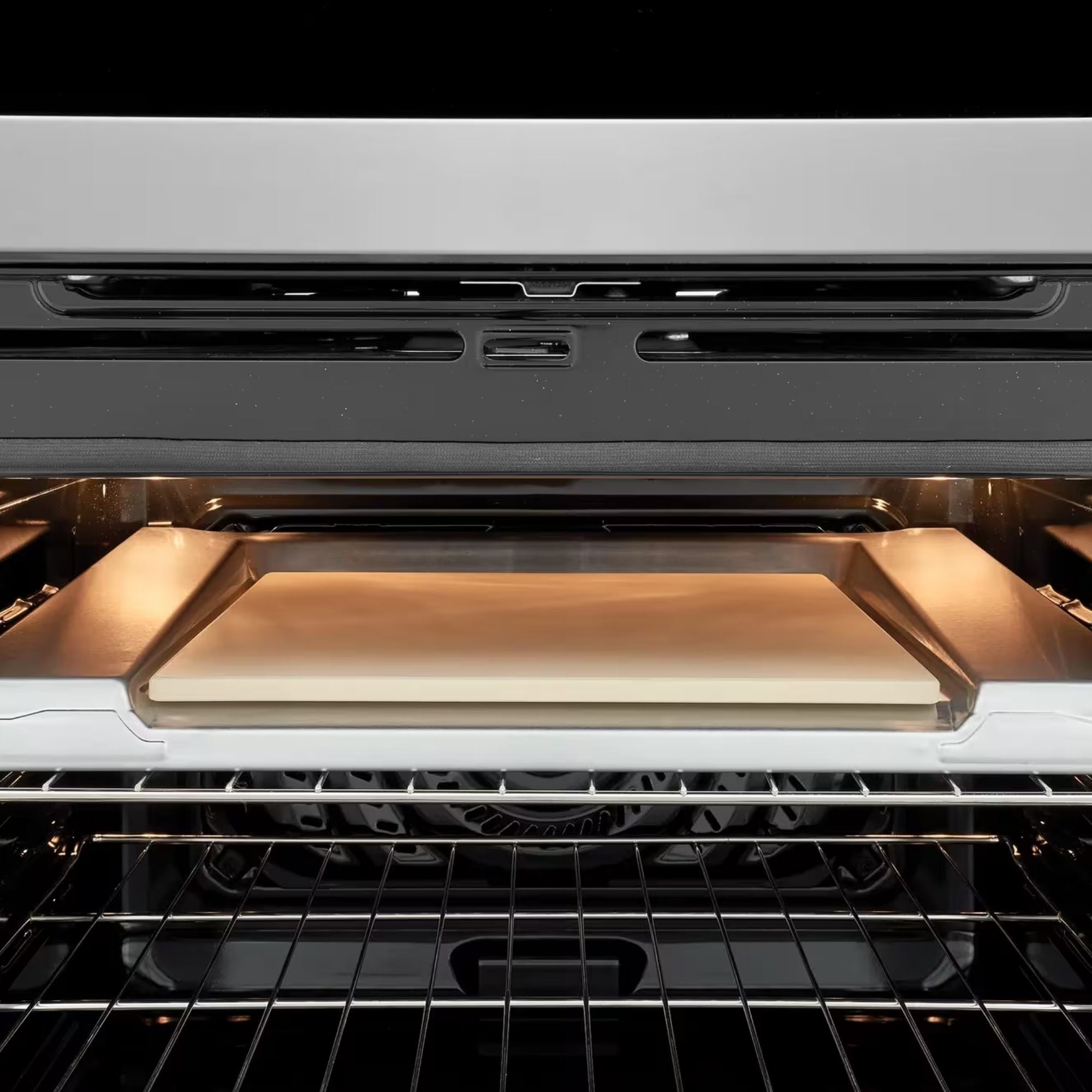 Frigidaire Gallery 30-inch electric wall oven and microwave combo in stainless steel, with stone-baked pizza feature and digital controls.