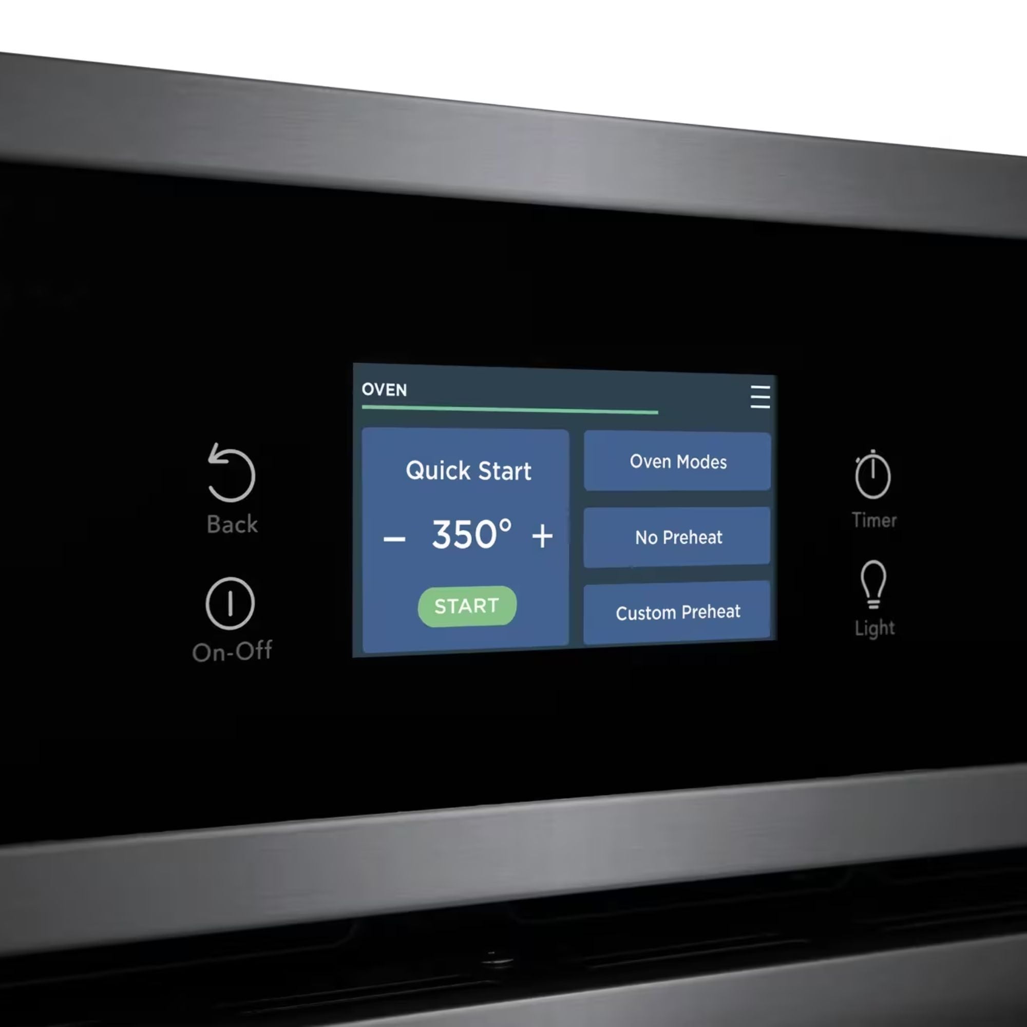 Frigidaire Gallery 27-inch black stainless steel single electric wall oven with convection cooking and sleek modern design.