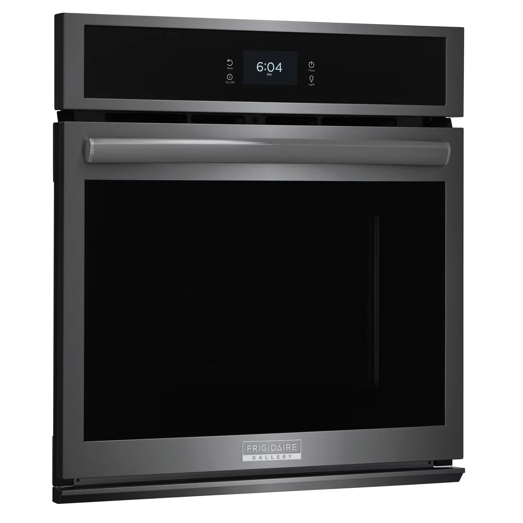 Frigidaire Gallery 27-inch black stainless steel single electric wall oven with total convection cooking.