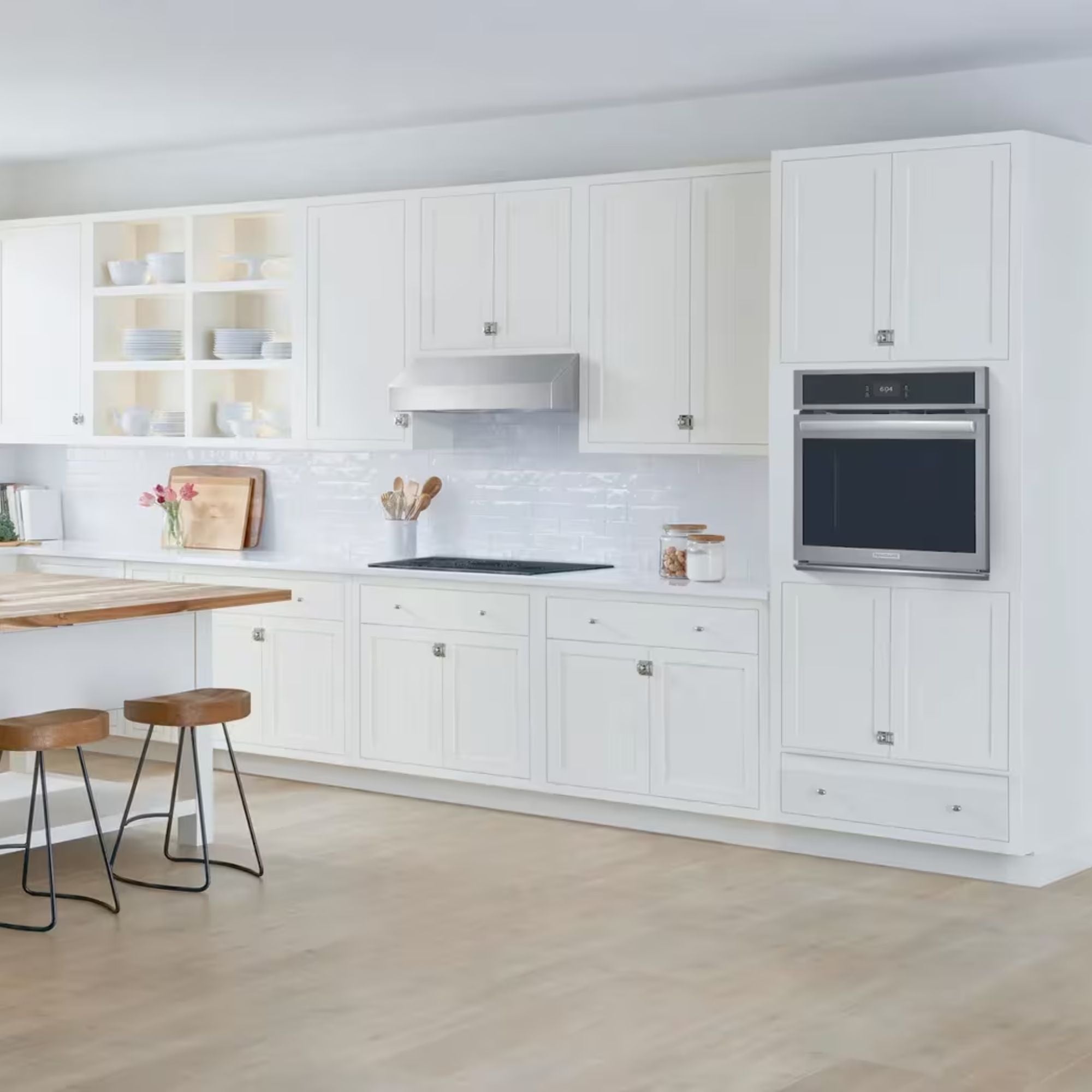 Frigidaire Gallery 27-inch stainless steel single electric wall oven with total convection cooking, digital controls, and modern design.
