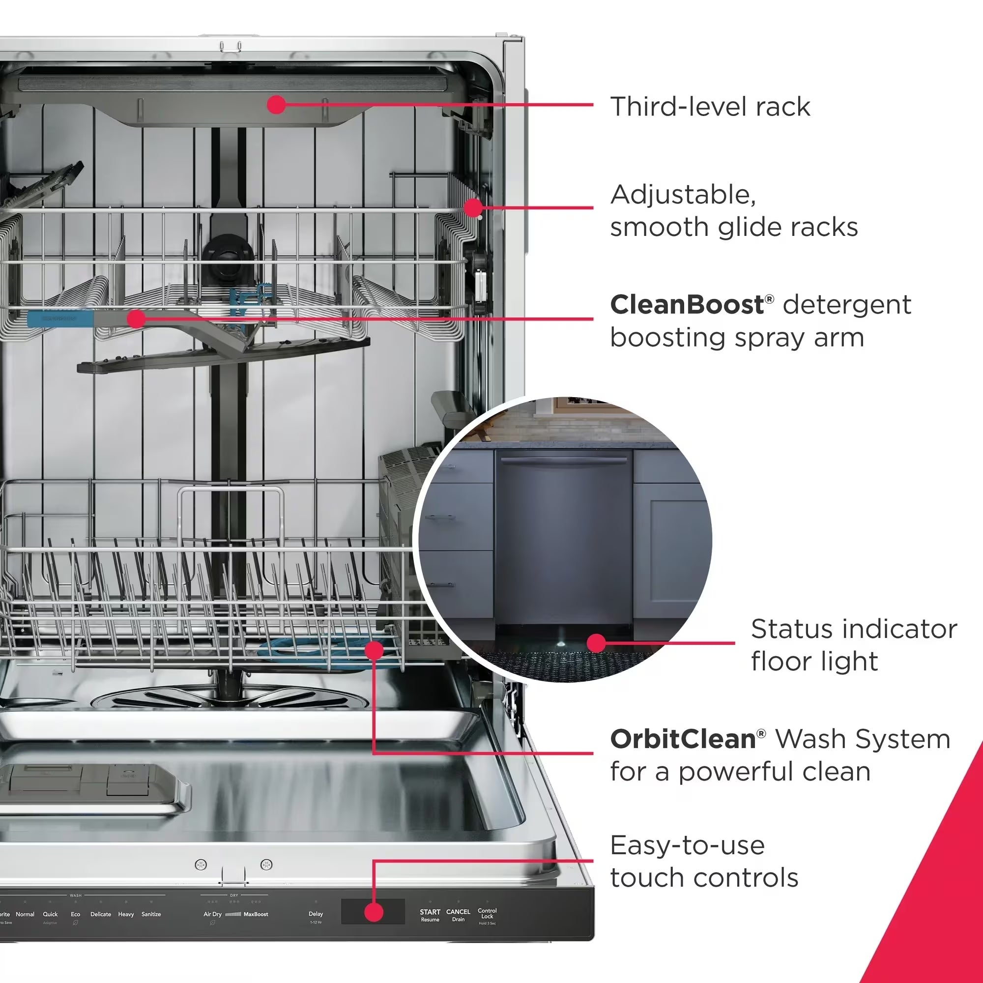 Frigidaire Gallery GDSH4735AF 24-Inch Dishwasher Stainless Steel