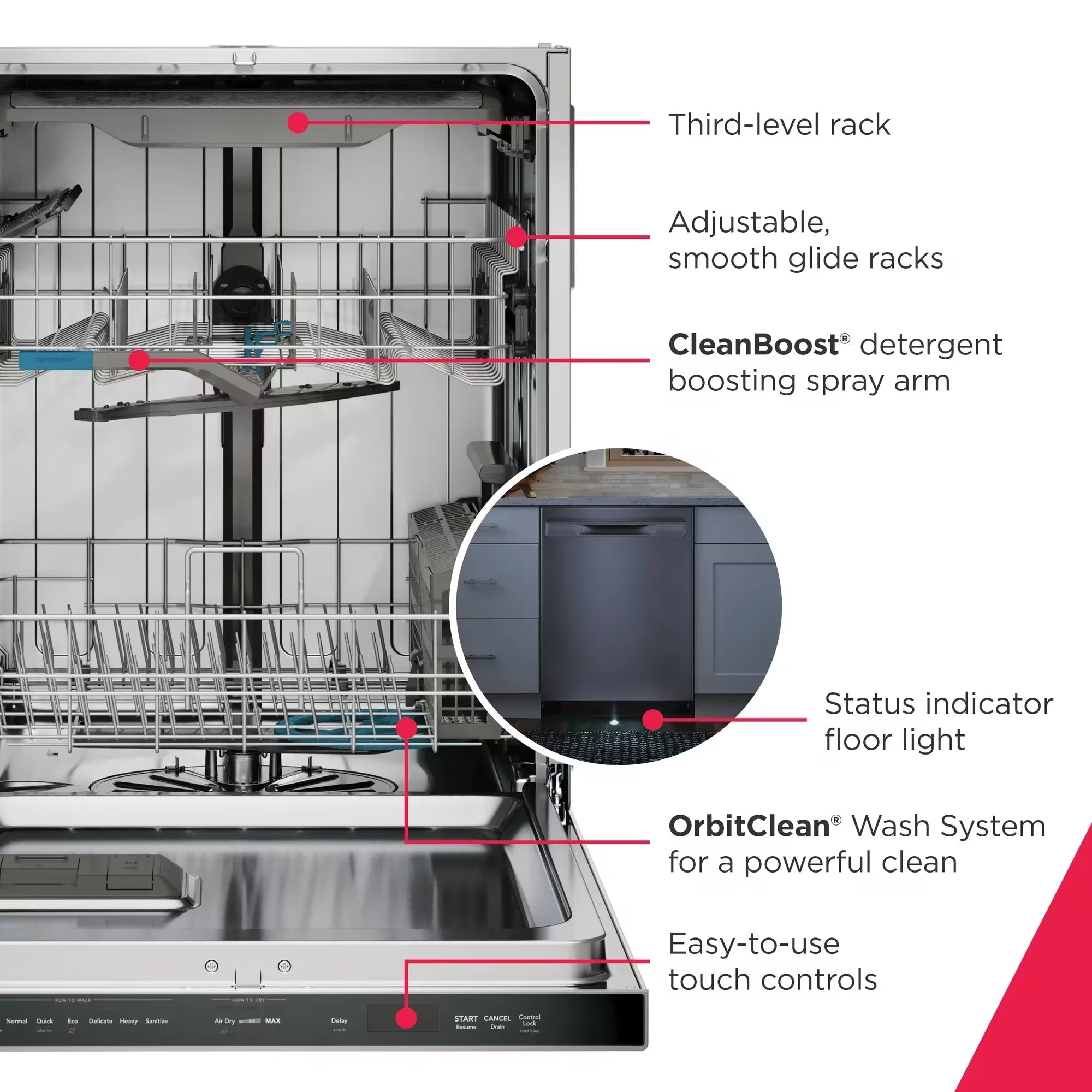 Frigidaire Gallery GDSP4735AF 24-Inch Dishwasher Stainless Steel