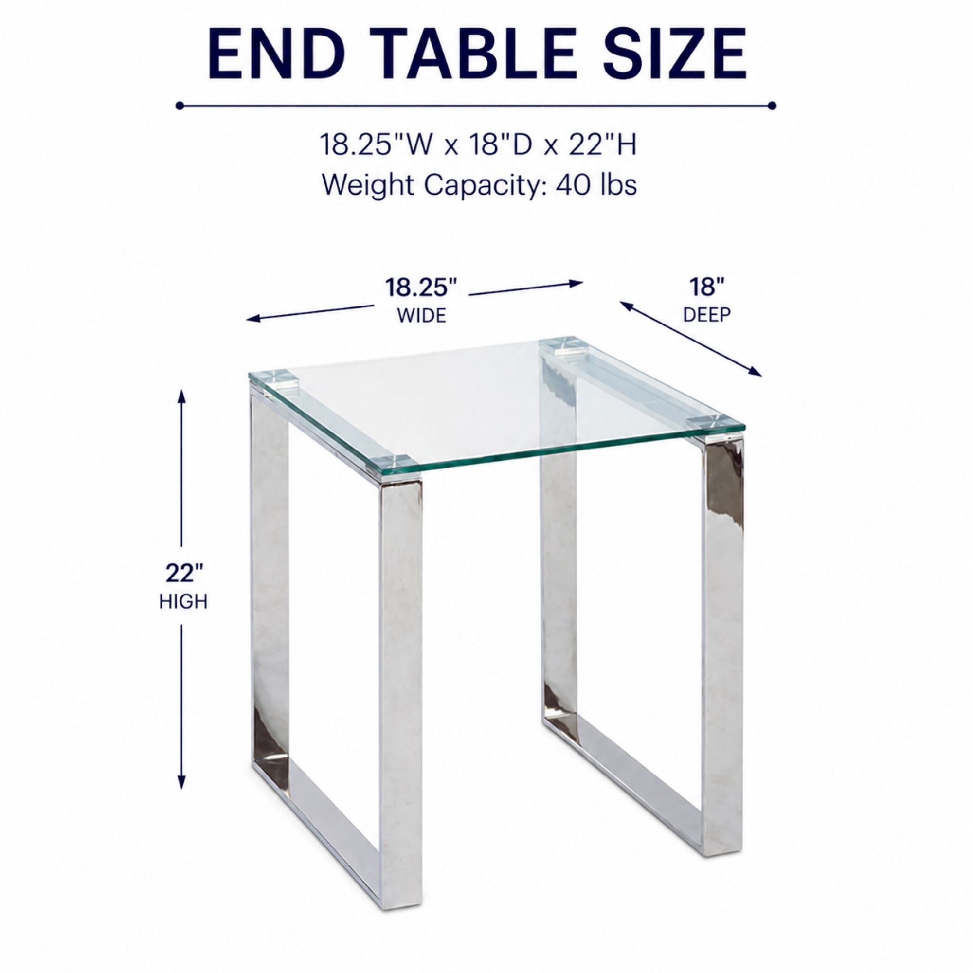 Elegant GEM glass end table by Elite Living featuring a sleek glass top and modern design for living room decor.