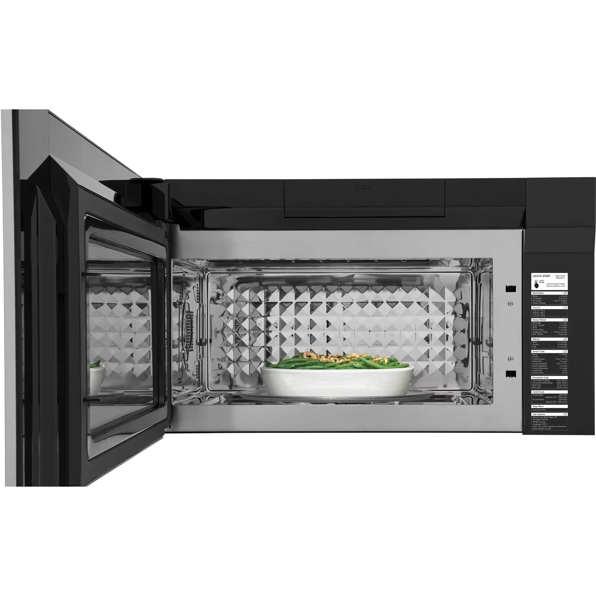 Frigidaire Gallery GMOS196CAF stainless steel over-the-range convection microwave with control panel and door handle visible.