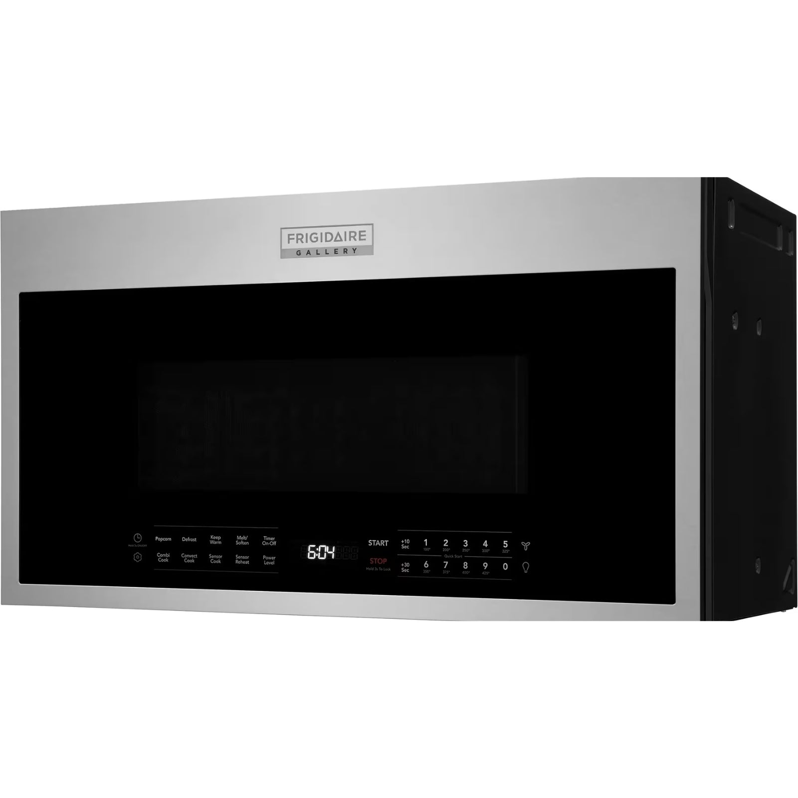 Stainless steel Frigidaire Gallery GMOS196CAF over-the-range convection microwave with digital display and control panel