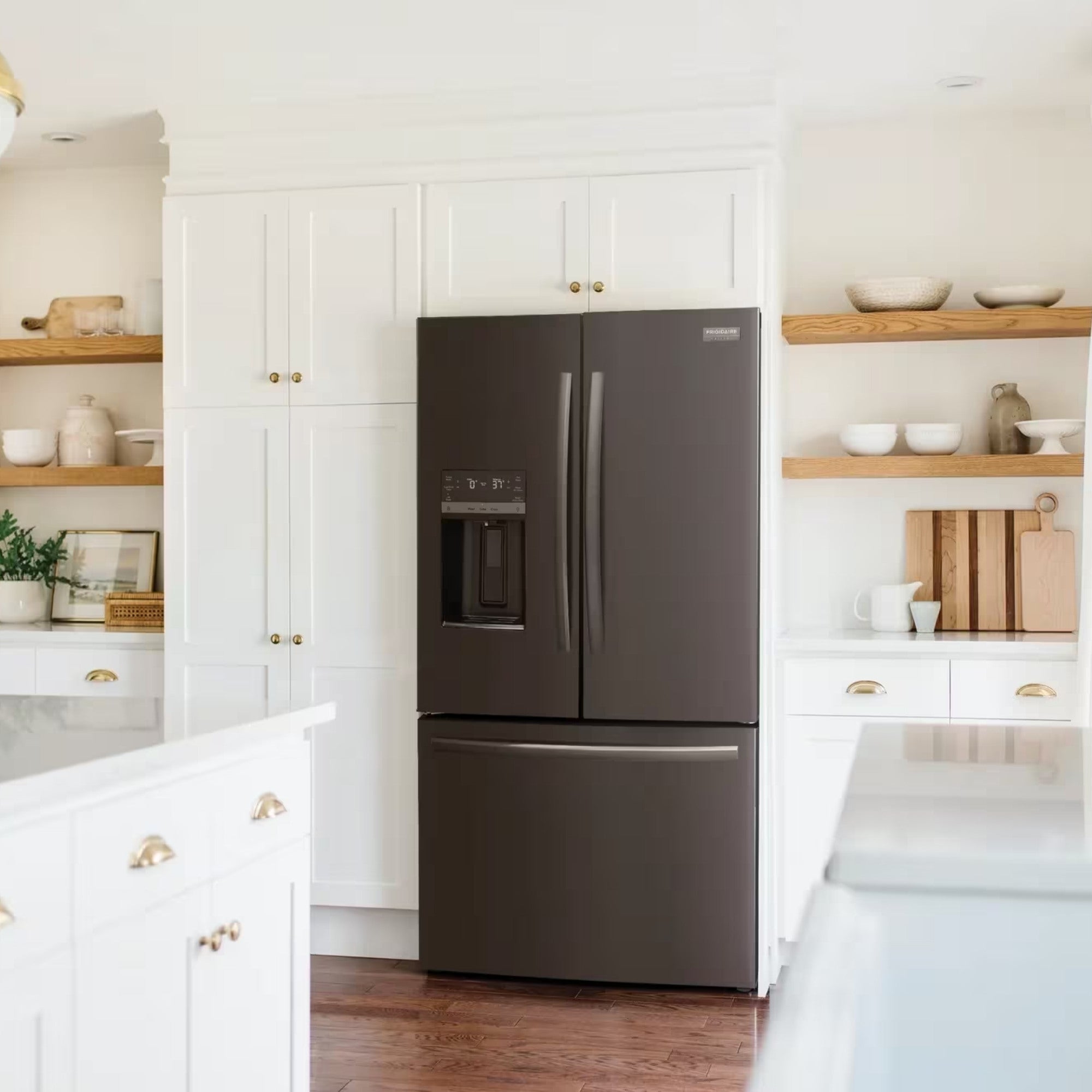 Frigidaire Gallery GRFC2353AD 36 inch 23 Cu. Ft. Counter-Depth French Door Refrigerator Black Stainless Steel