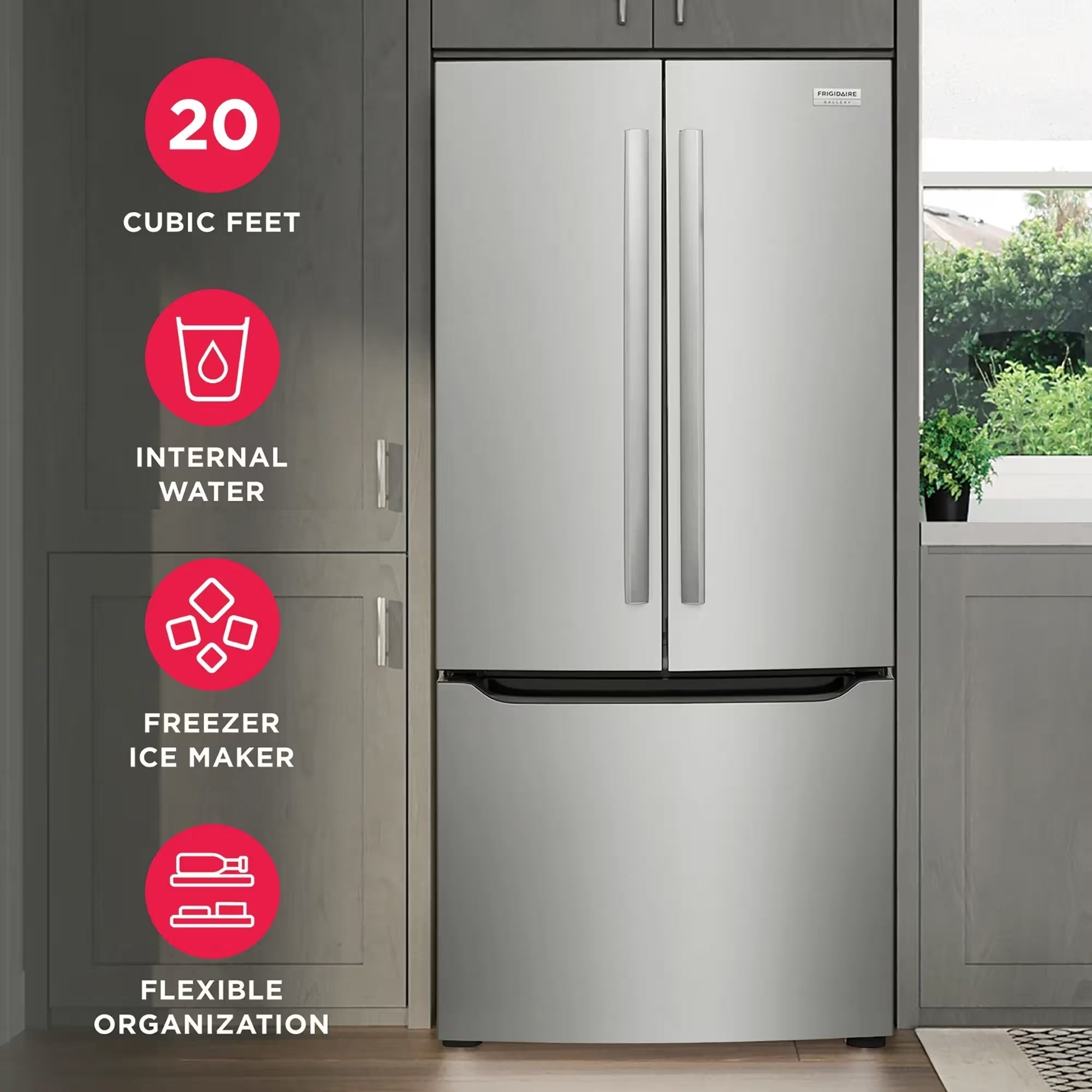 Frigidaire Gallery GRFN2023AF 30 inch 20 Cu. Ft. French Door Refrigerator