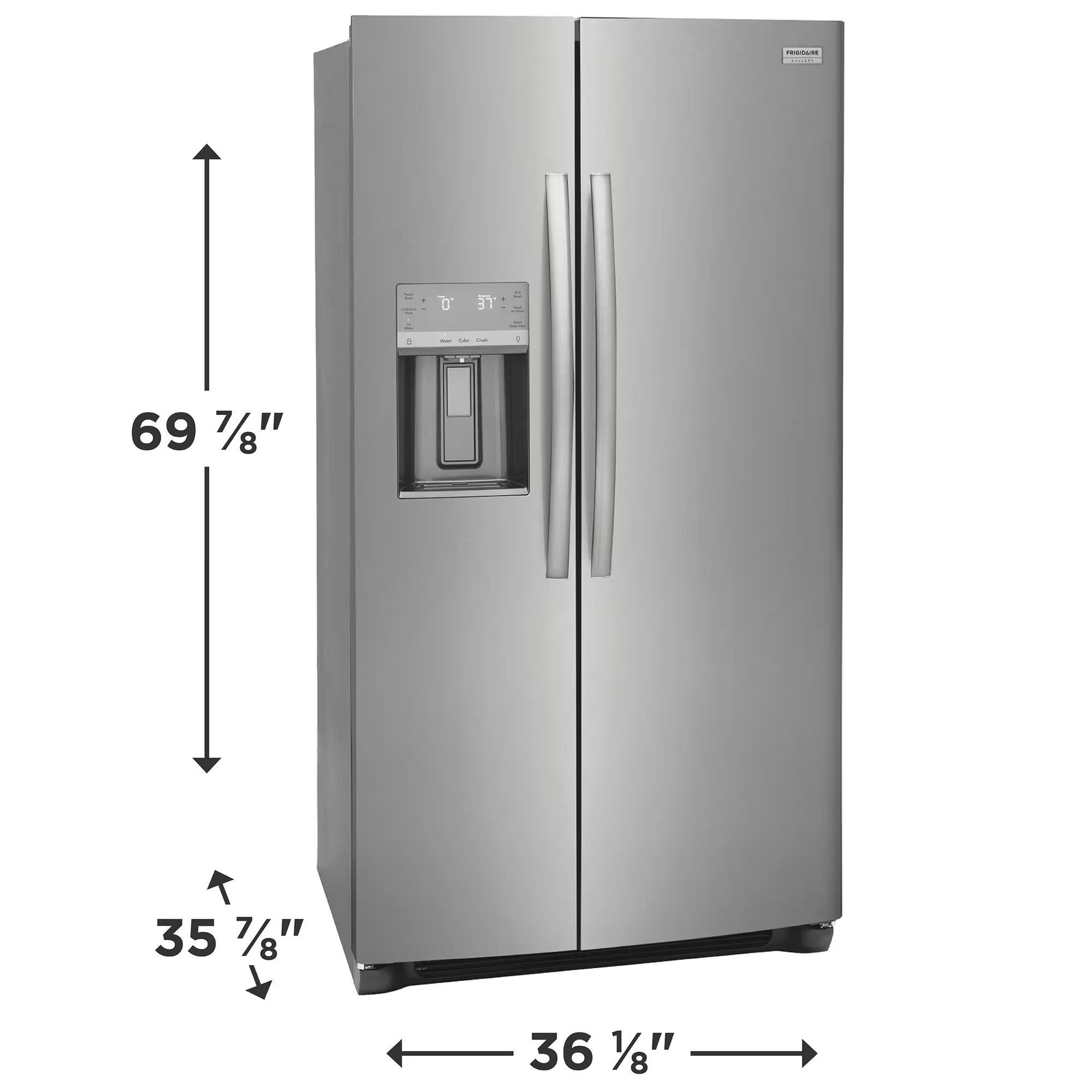 Frigidaire Gallery GRSS2652AF 36 inch 26 Cu. Ft. Side-by-Side Refrigerator
