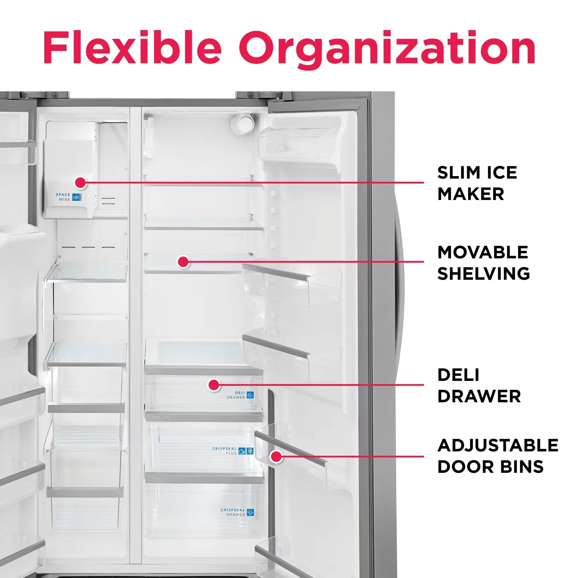 Frigidaire Gallery GRSS2652AF 36 inch 26 Cu. Ft. Side-by-Side Refrigerator