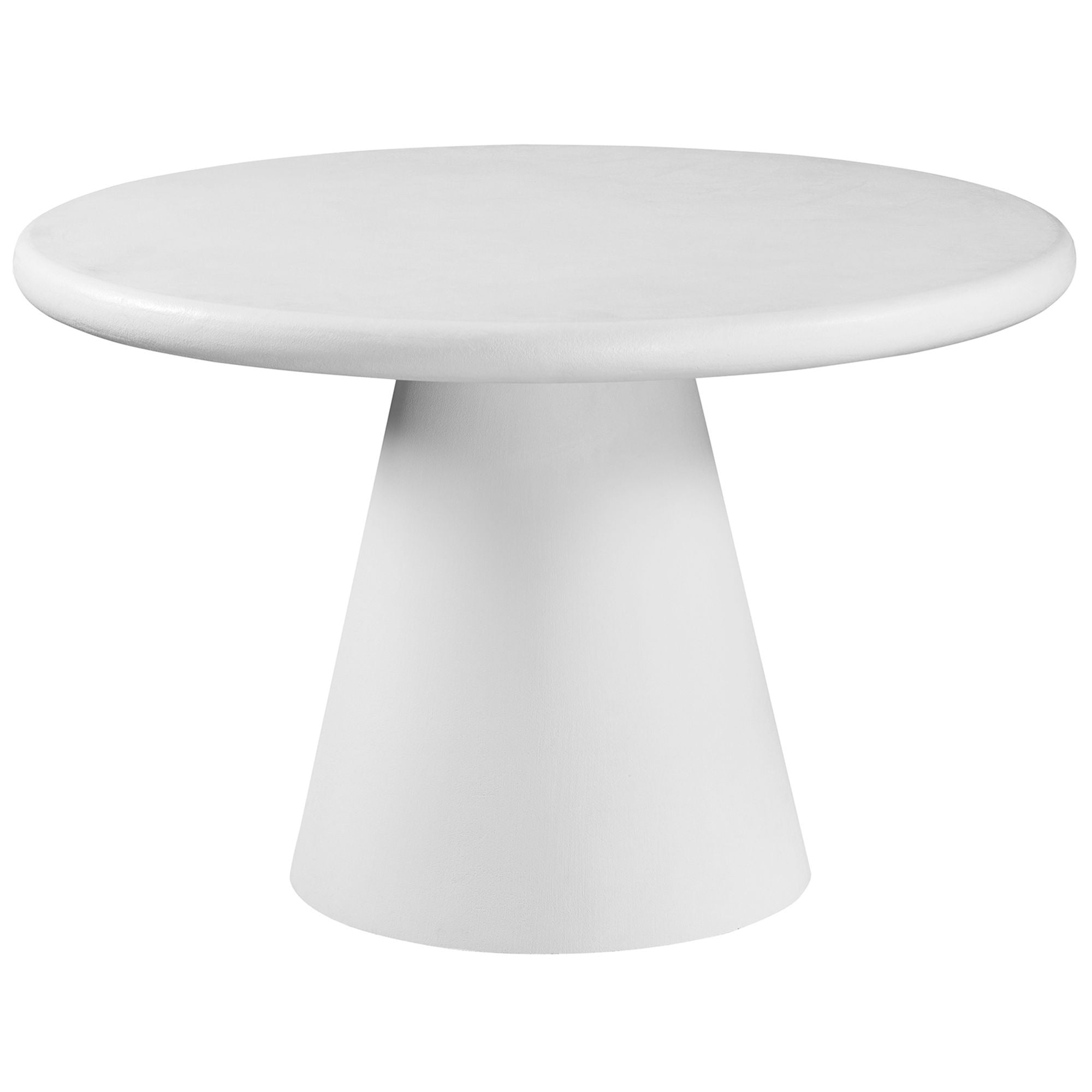 Galio 47" Round Dining Table White Cement Finish