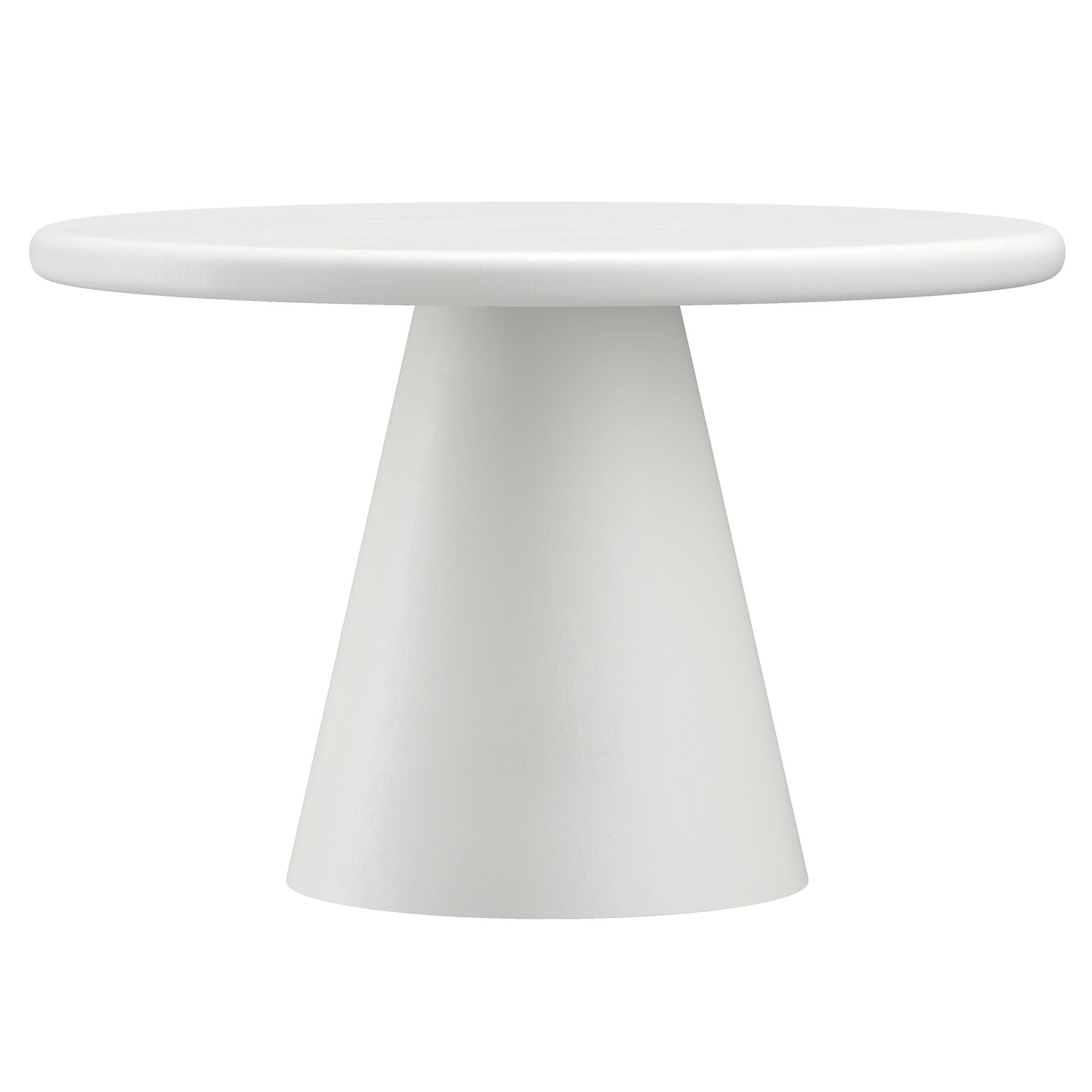 Galio 47" Round Dining Table White Cement Finish