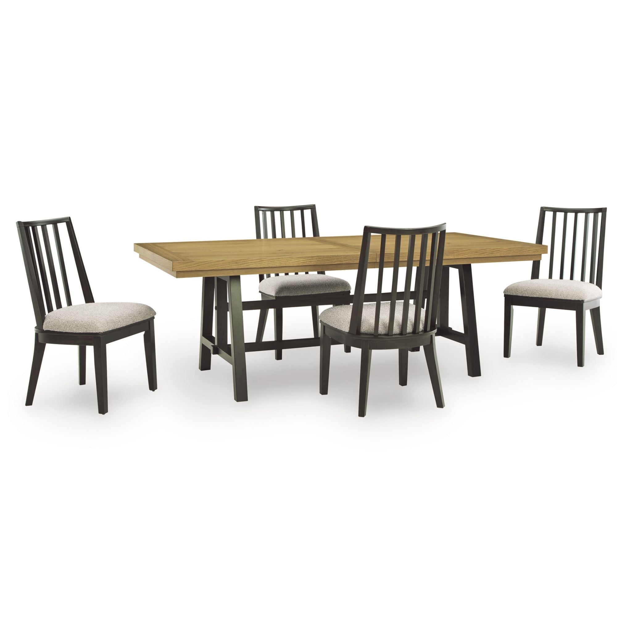 Signature Ashley Galliden EXT dining room set with a wooden table and matching chairs in a modern home interior.
