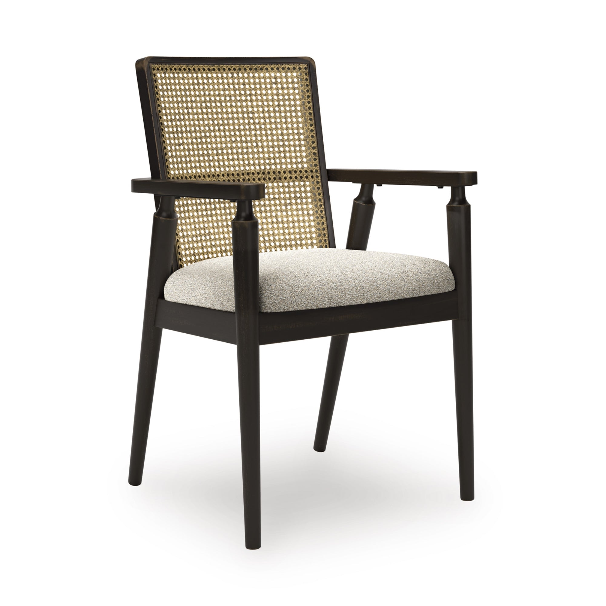 Pair of Galliden dining UPH arm chairs by Signature Ashley, featuring upholstered seats and modern wooden frame design.