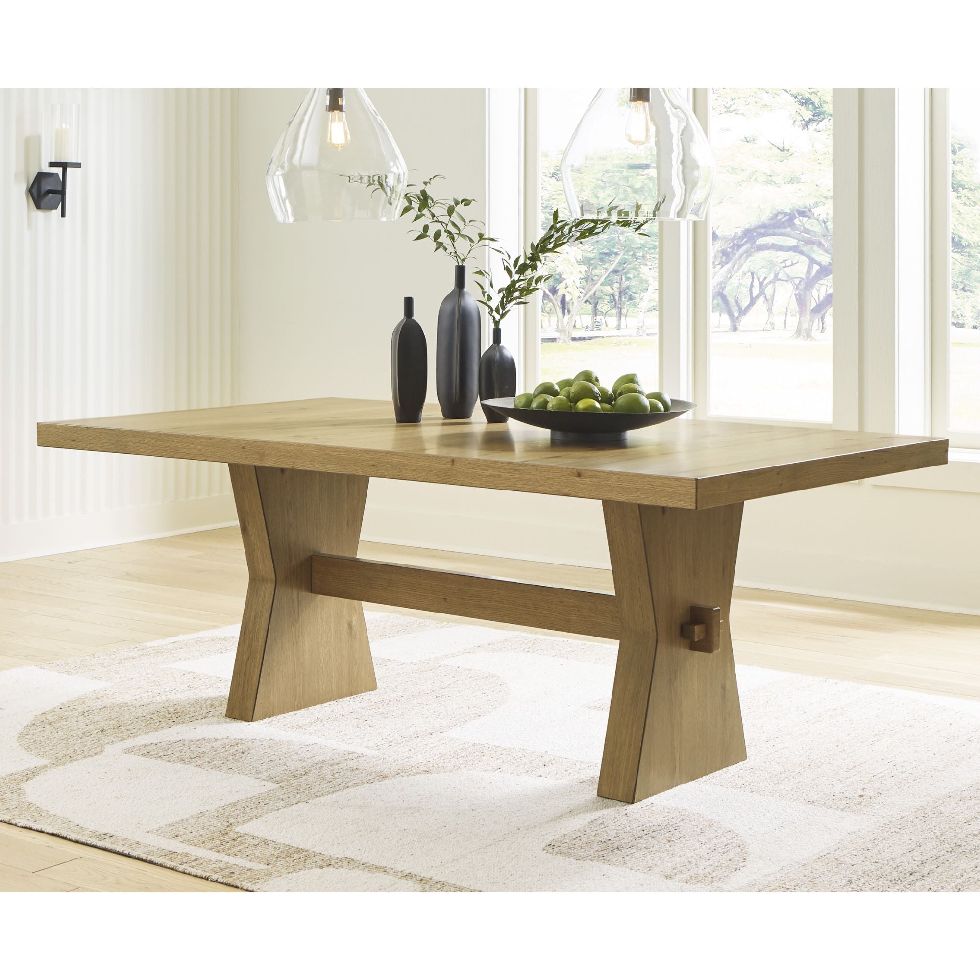 Rectangular Galliden dining table from Signature Ashley, showcasing a sleek wooden surface for kitchen and dining room use.