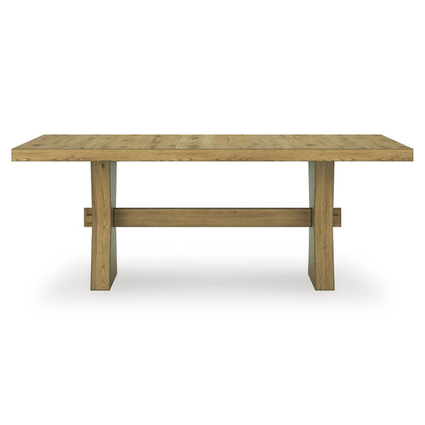 Rectangular Galliden dining table by Signature Ashley, showcasing a wooden surface and sturdy legs in a modern kitchen setting.