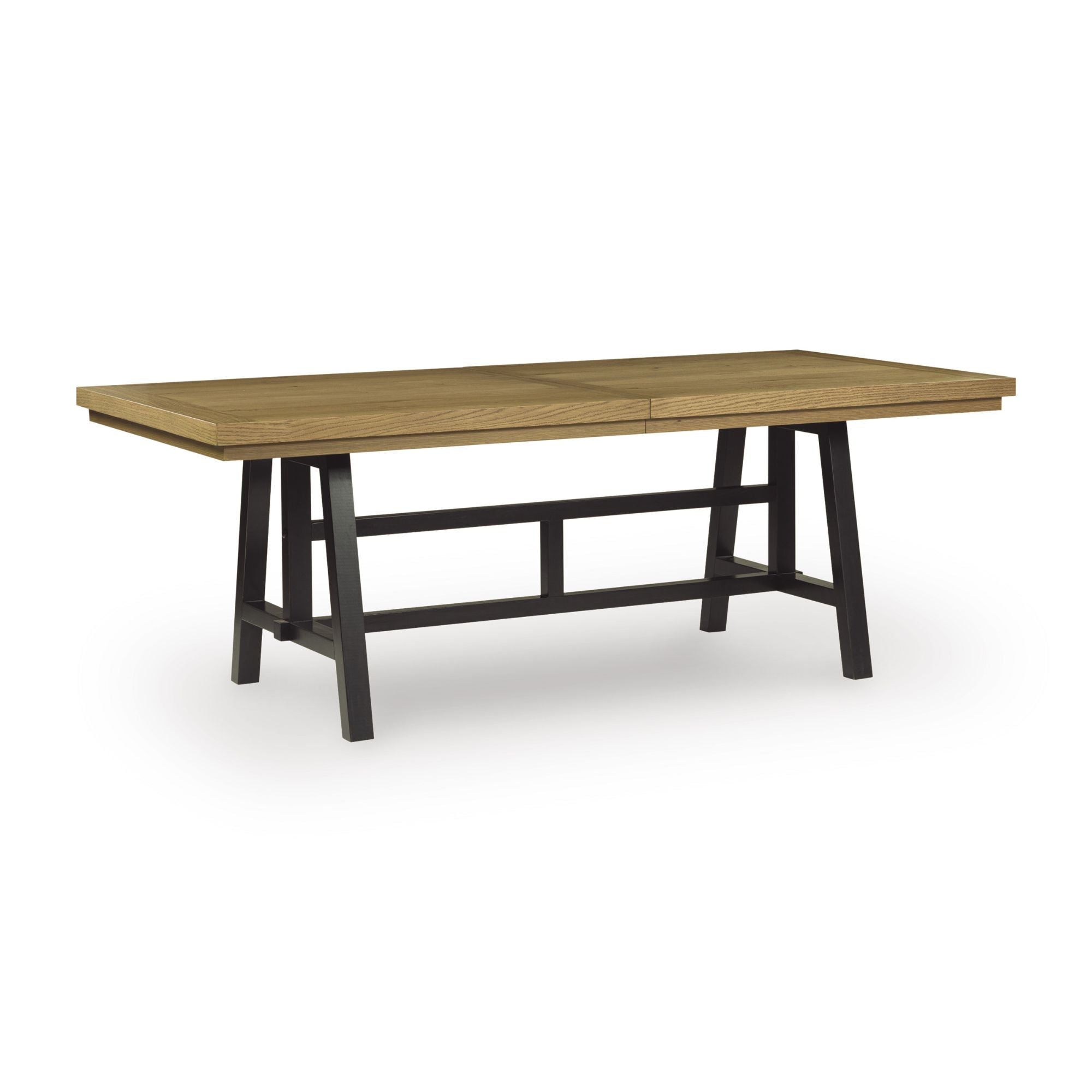 Elegant Galliden EXT dining table by Signature Ashley, showcasing a spacious wooden surface with extendable leaves for versatile dining.