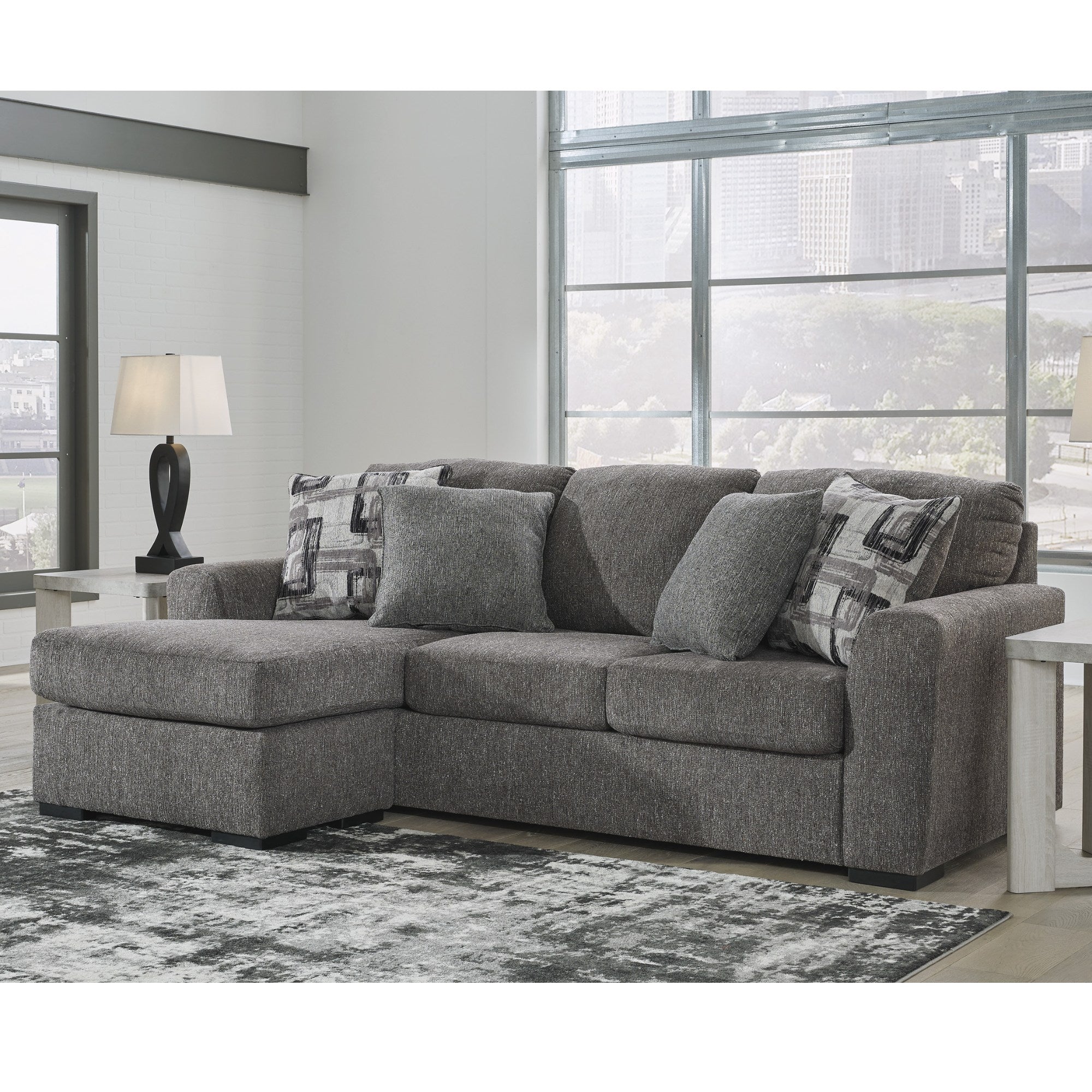 Gardiner Reversible Sofa Chaise in Pewter