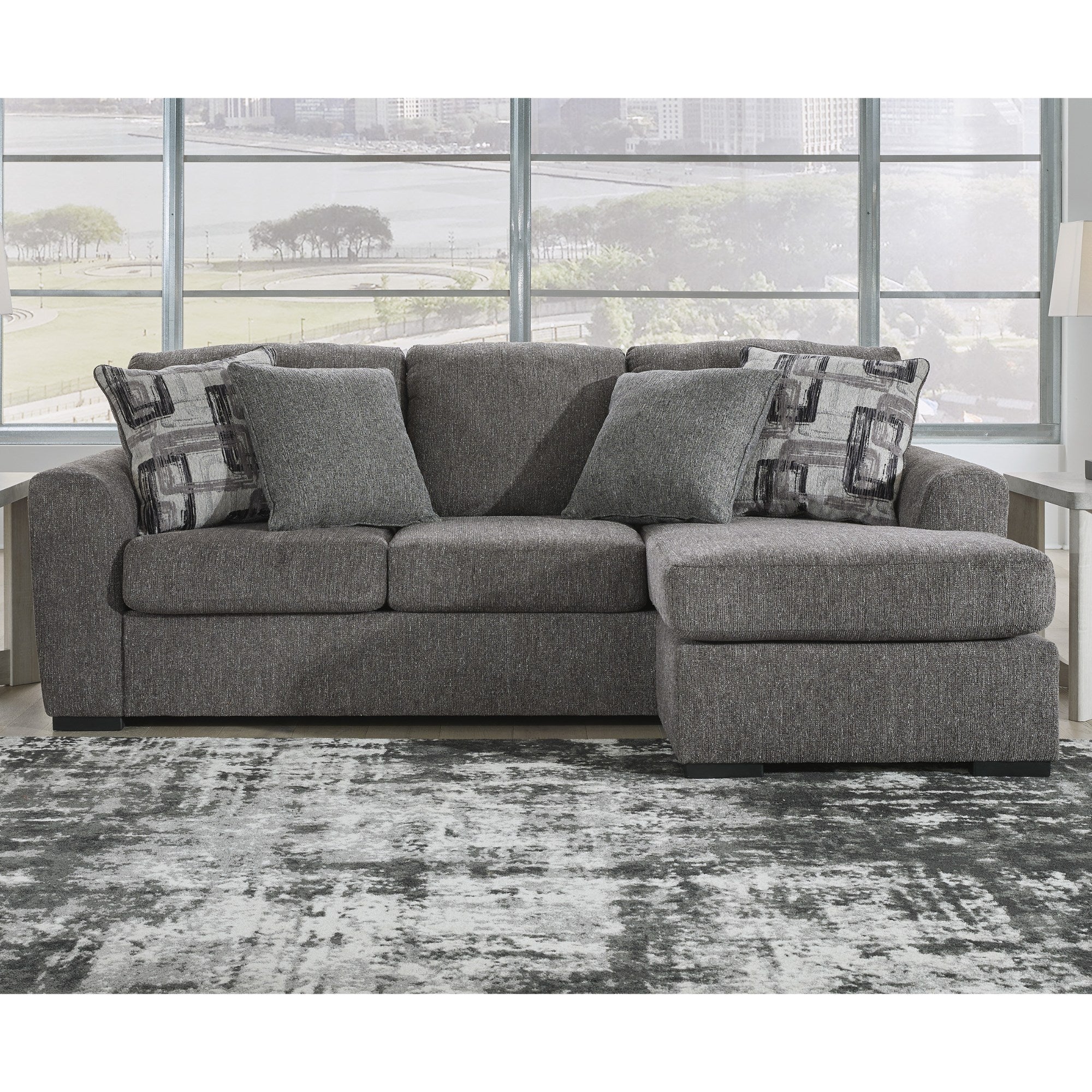 Gardiner Reversible Sofa Chaise in Pewter